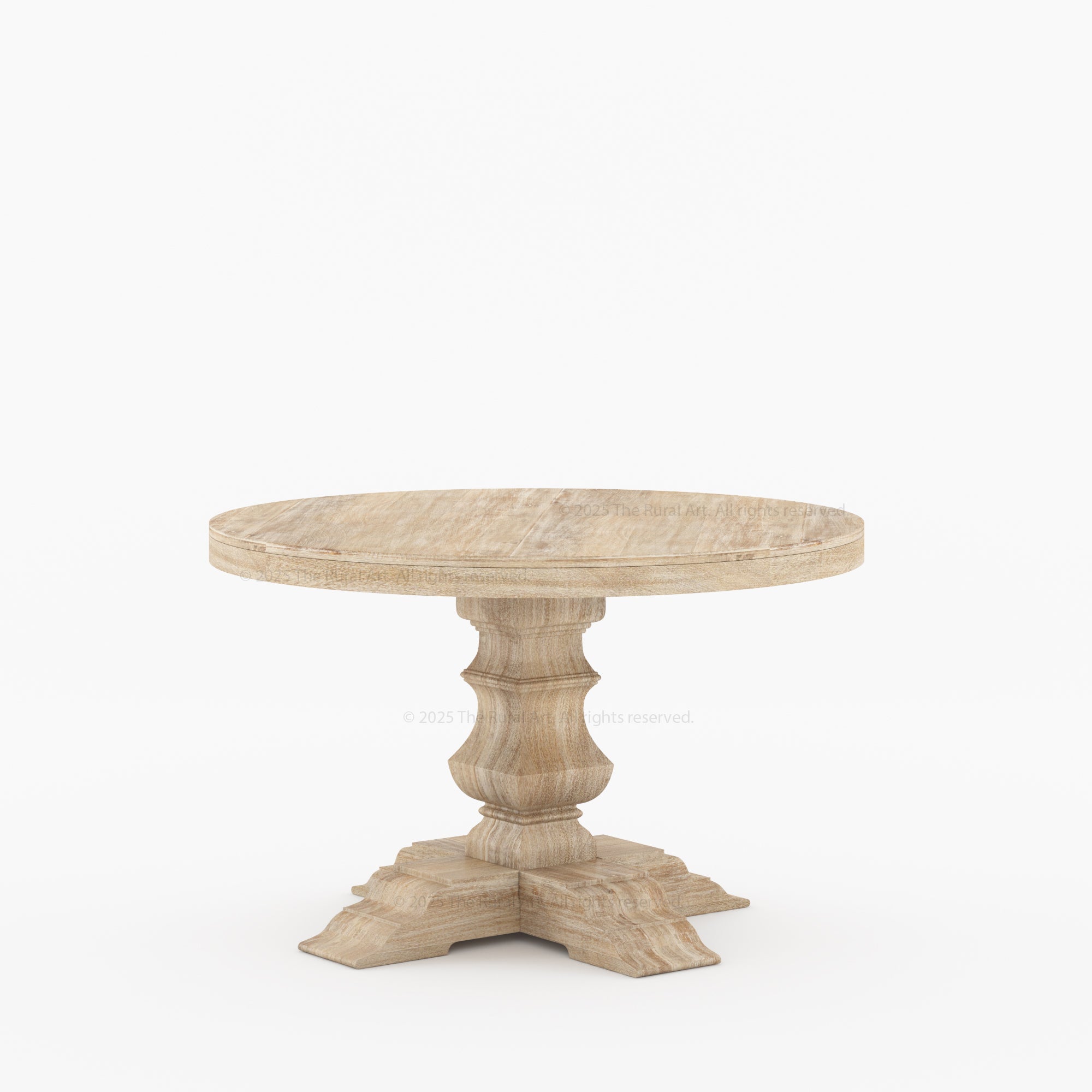 Benton Round Pedestal Dining Table Made of Solid Indian Rosewood
