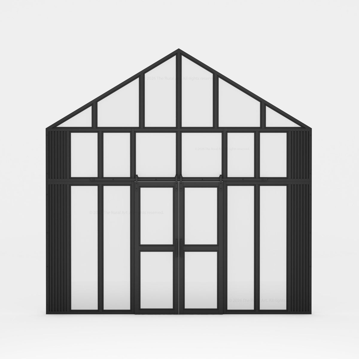 Boulder Estate Black Metal & Glass Greenhouse