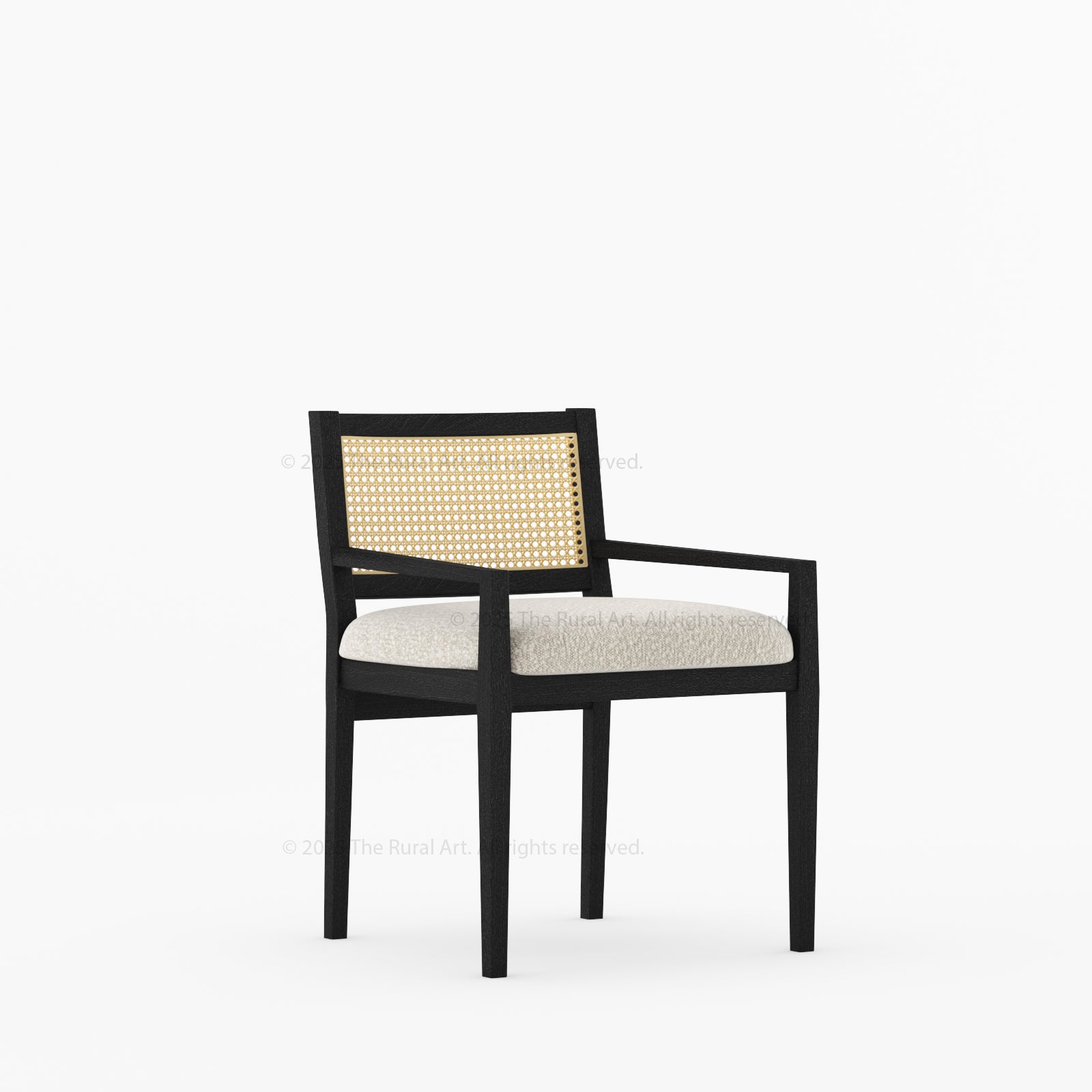 Salisbury Cane Back Upholstered Dining Chair – Solid Wood Frame