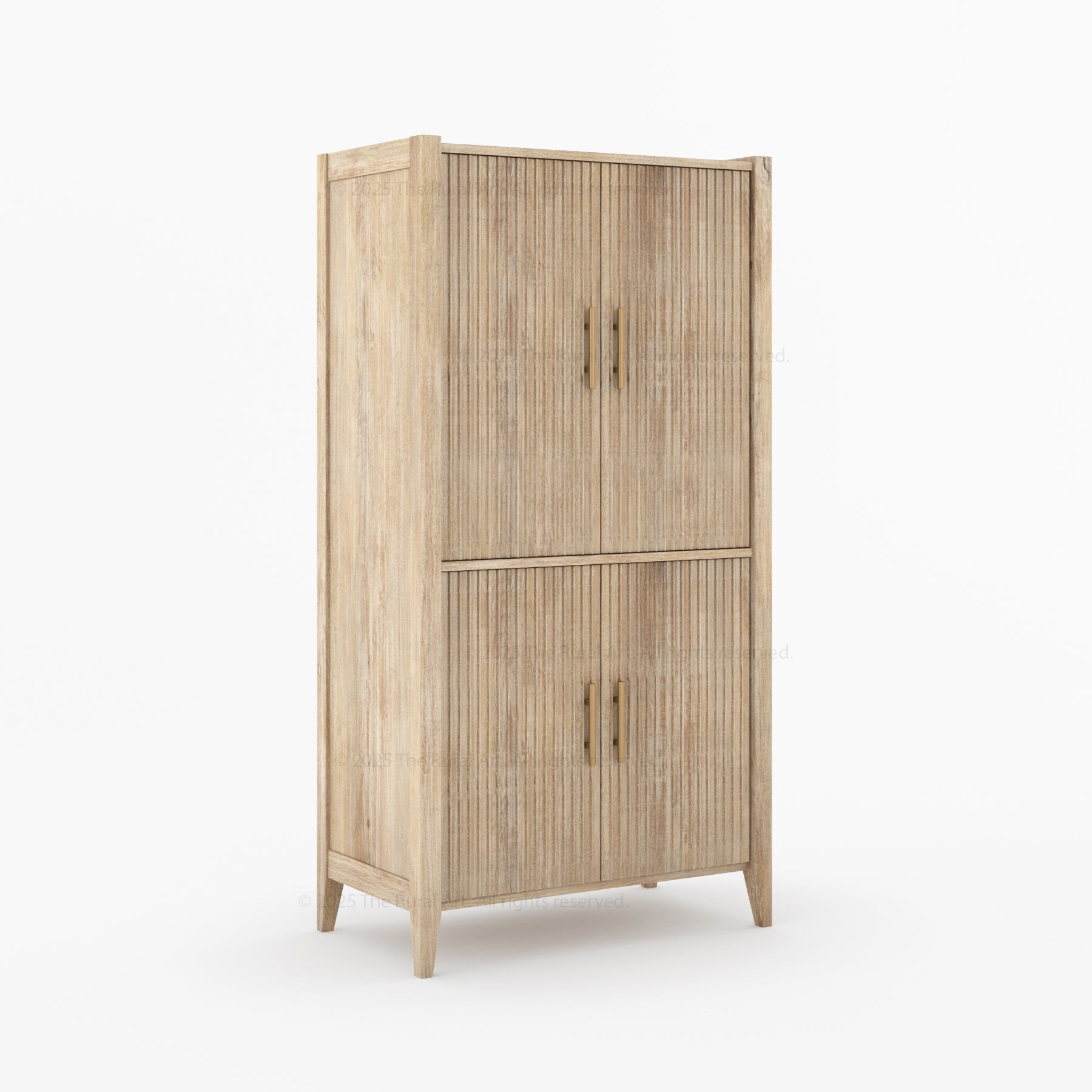 Monarch Tall Bar Cabinet in Solid Wood with Glass-Back Display