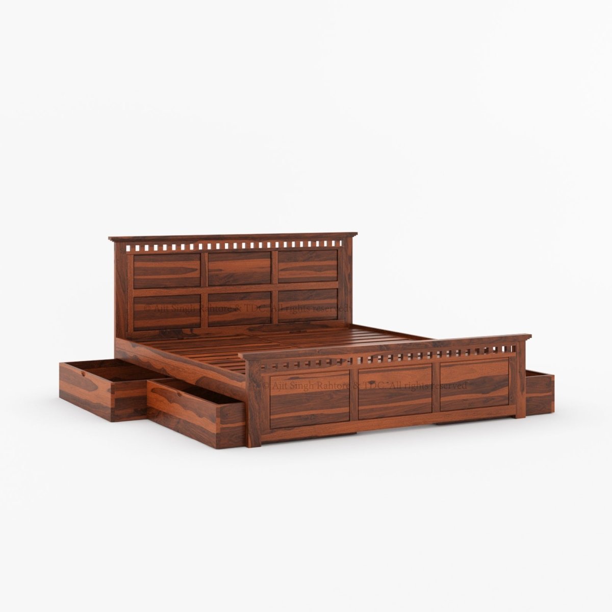 Alameda Solid Wood Storage Platform Bed with Drawers