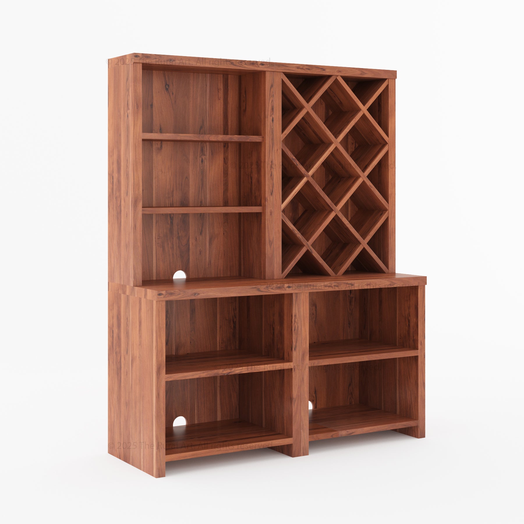 Modena Modular Wine Bar Hutch With or Without Fridge Space