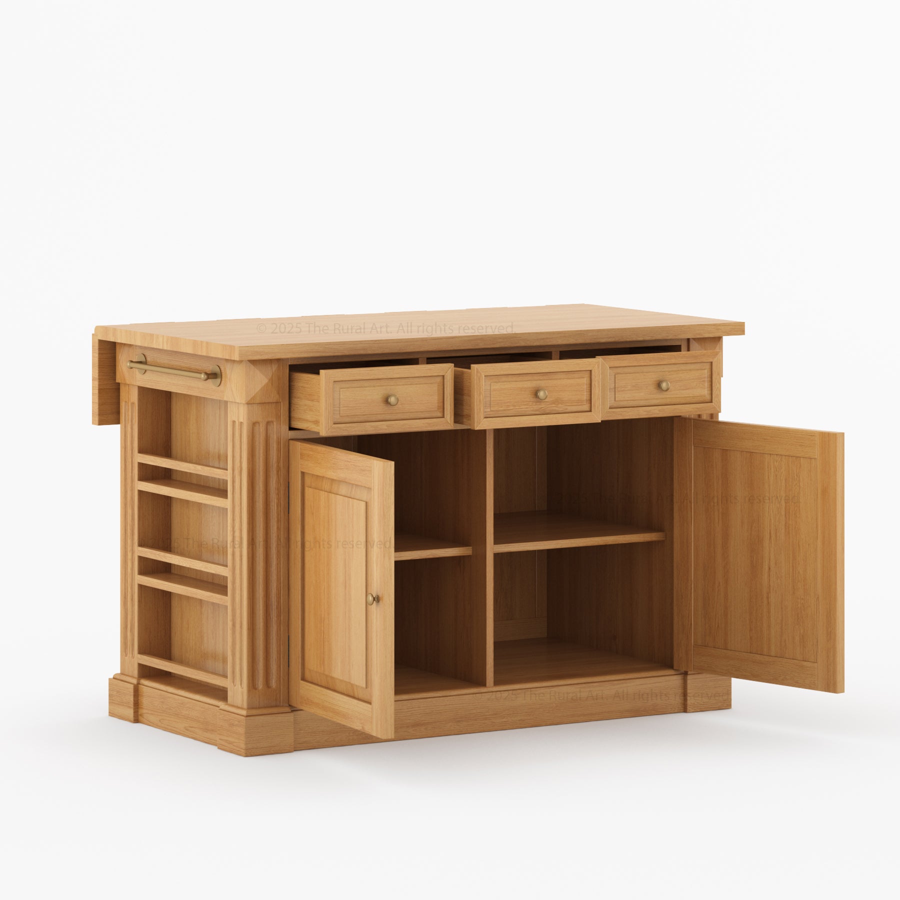 Belmont Solid Teakwood Kitchen Island with Drop Leaf