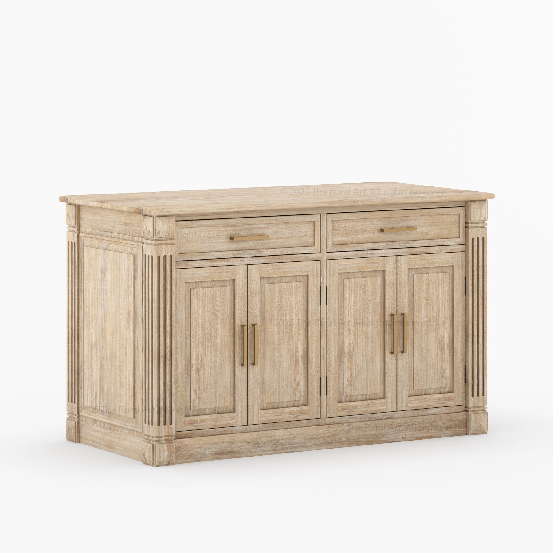 Rochester Solid Wood Classic Black Kitchen Island with Storage