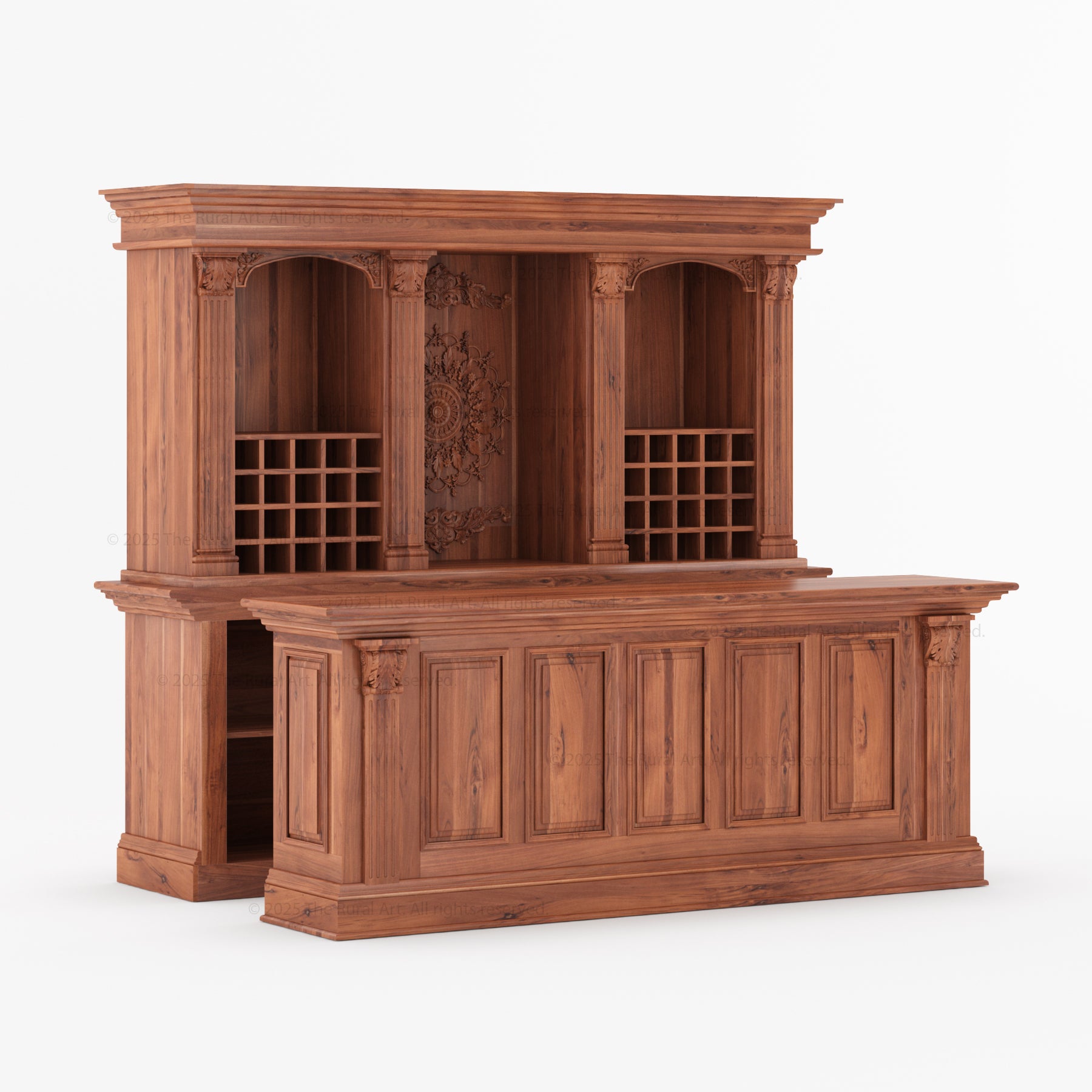 Napa Valley Grandeur Wine Bar Hutch and Counter