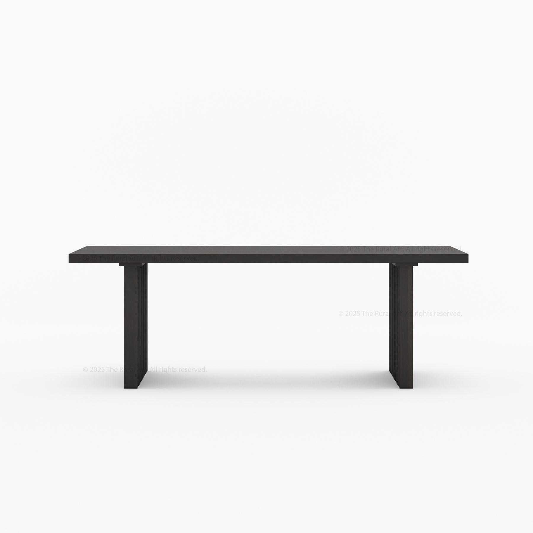 Montecito Noir Dining Table Solid Wood with Fluted Pedestal Legs