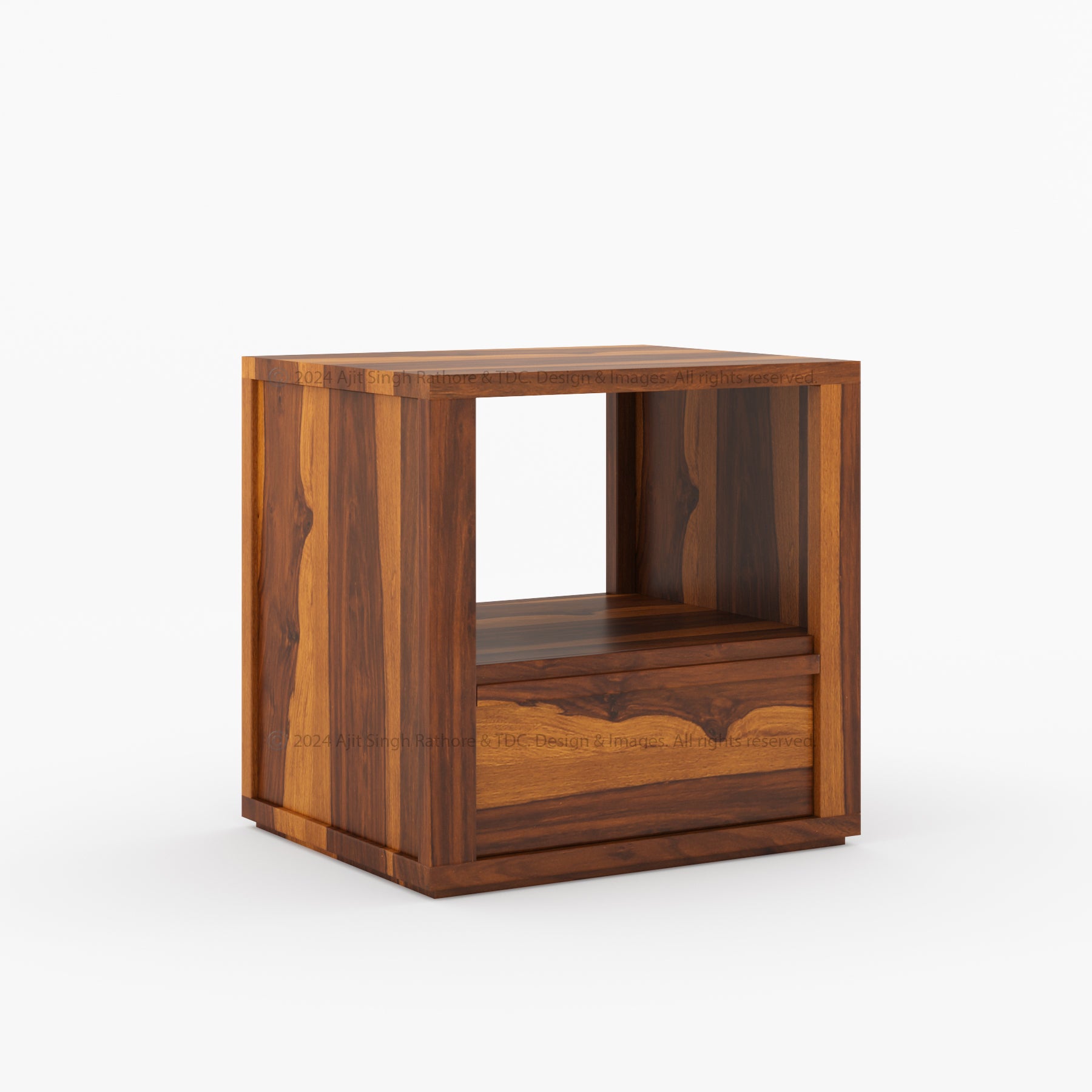 San Marino Solid Wood Nightstand with Drawer