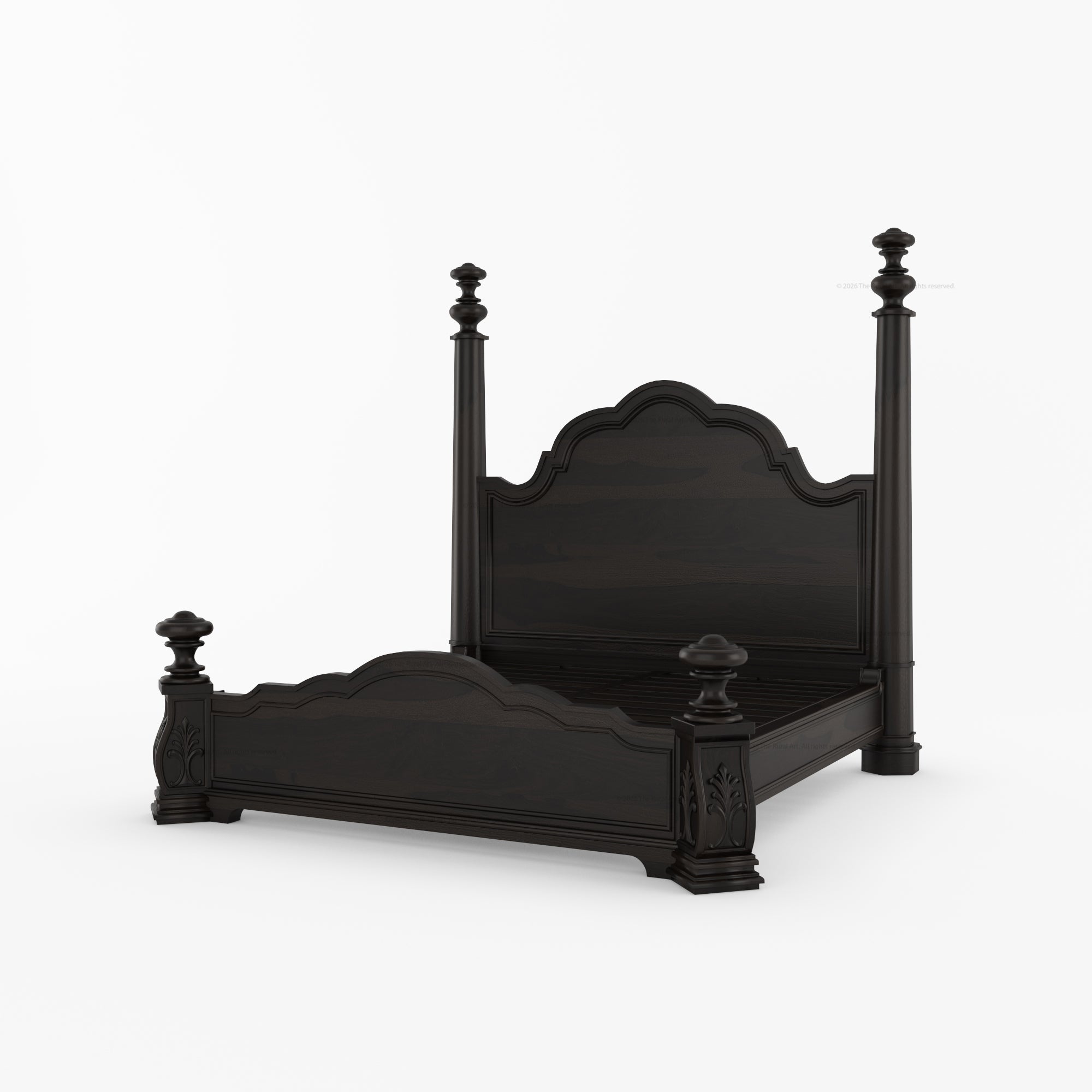 Alexander Hand-Carved Solid Wood Four Poster Bed