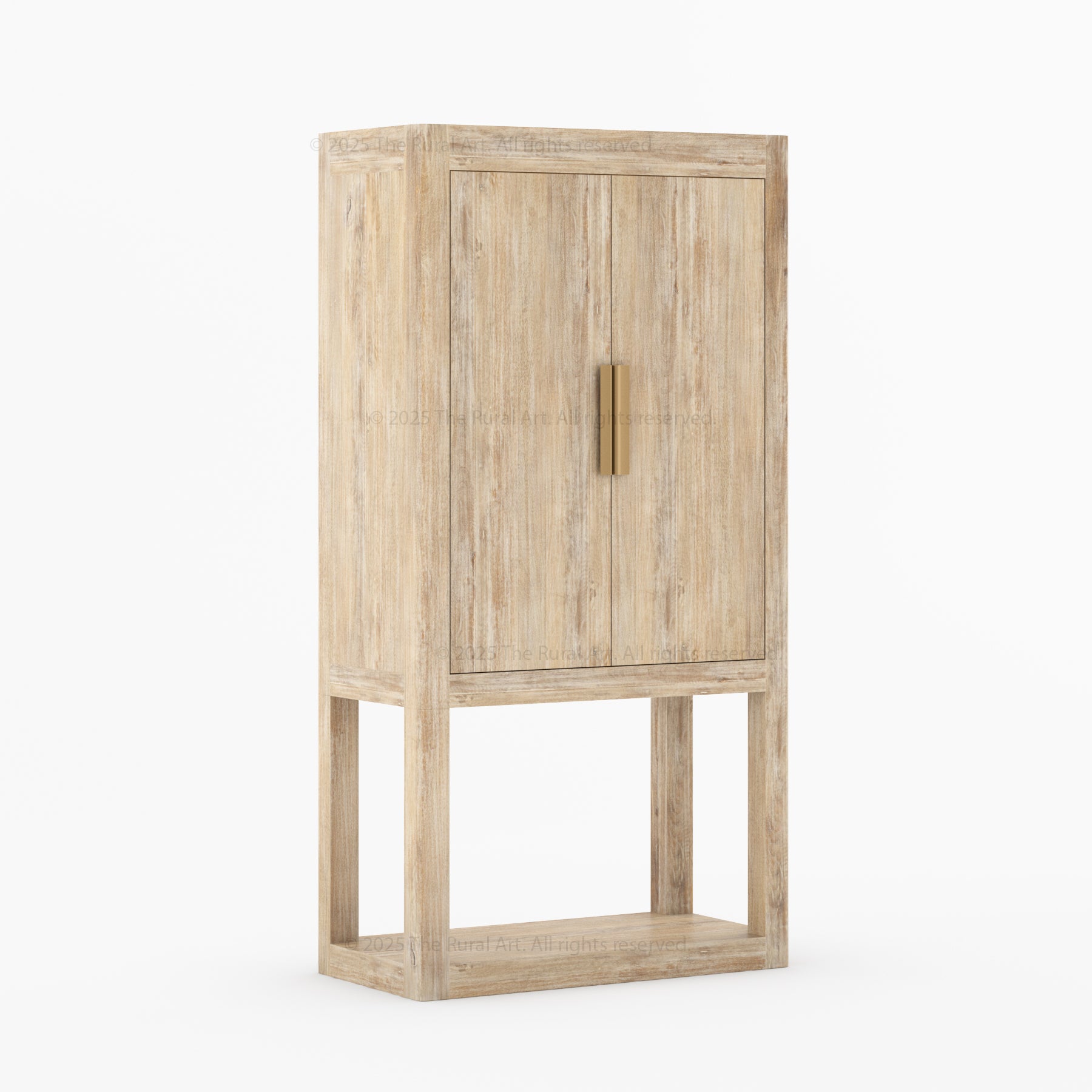 Aspen Modern Solid Wood Wine Bar Cabinet with Open Base