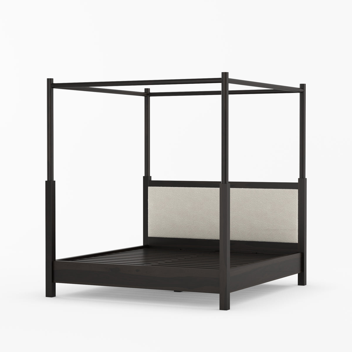 Hartsville Upholstered Solid Wood Canopy Bed