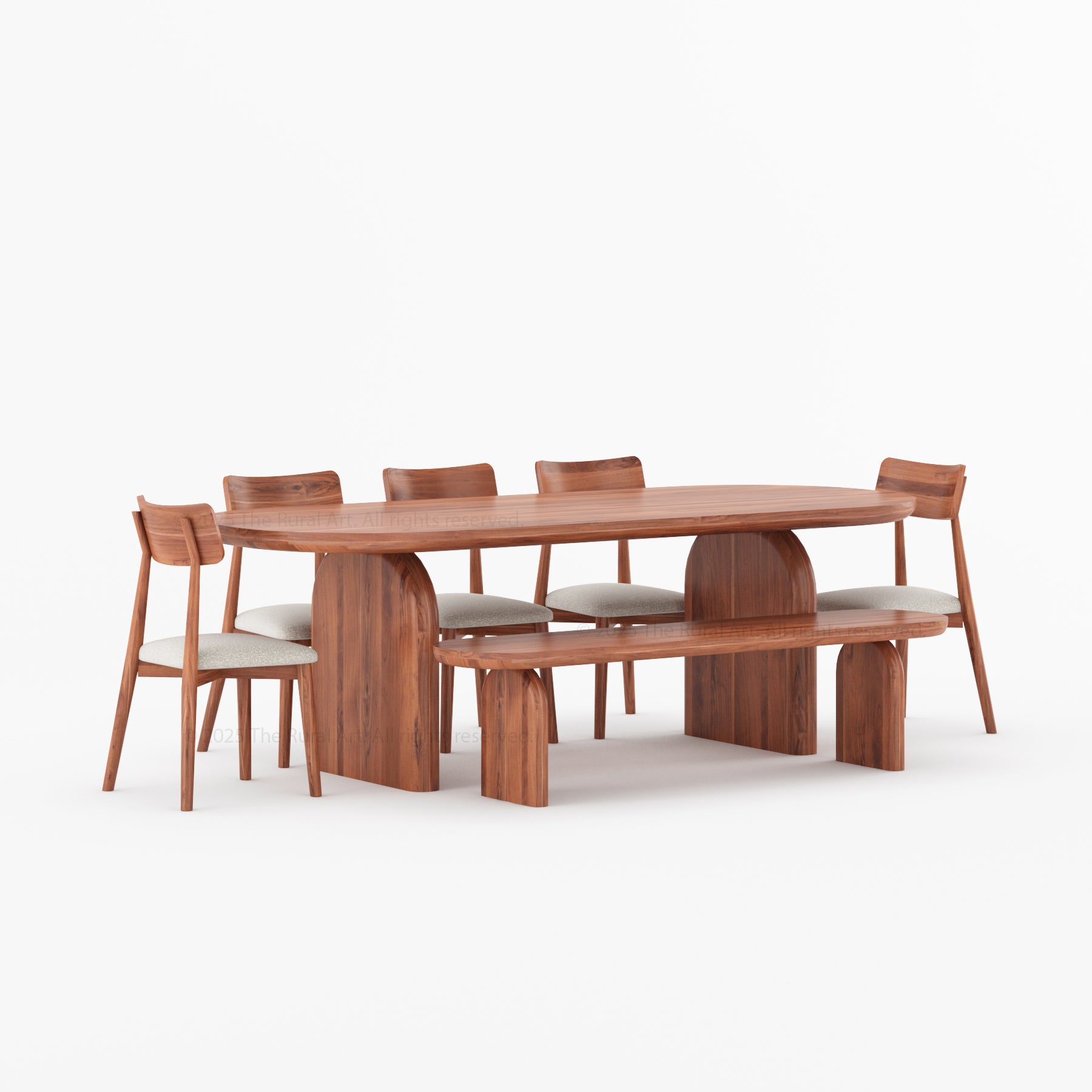 Blytheville Dual Tone Oval Solid Wood Dining Set