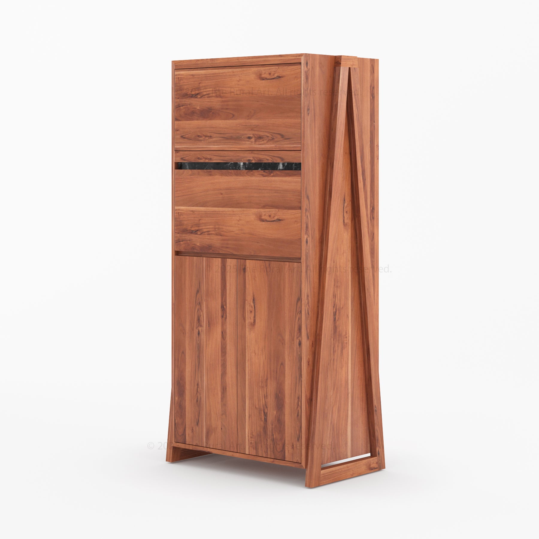 Beckley Solid Wood Revolving Wine Bar Cabinet