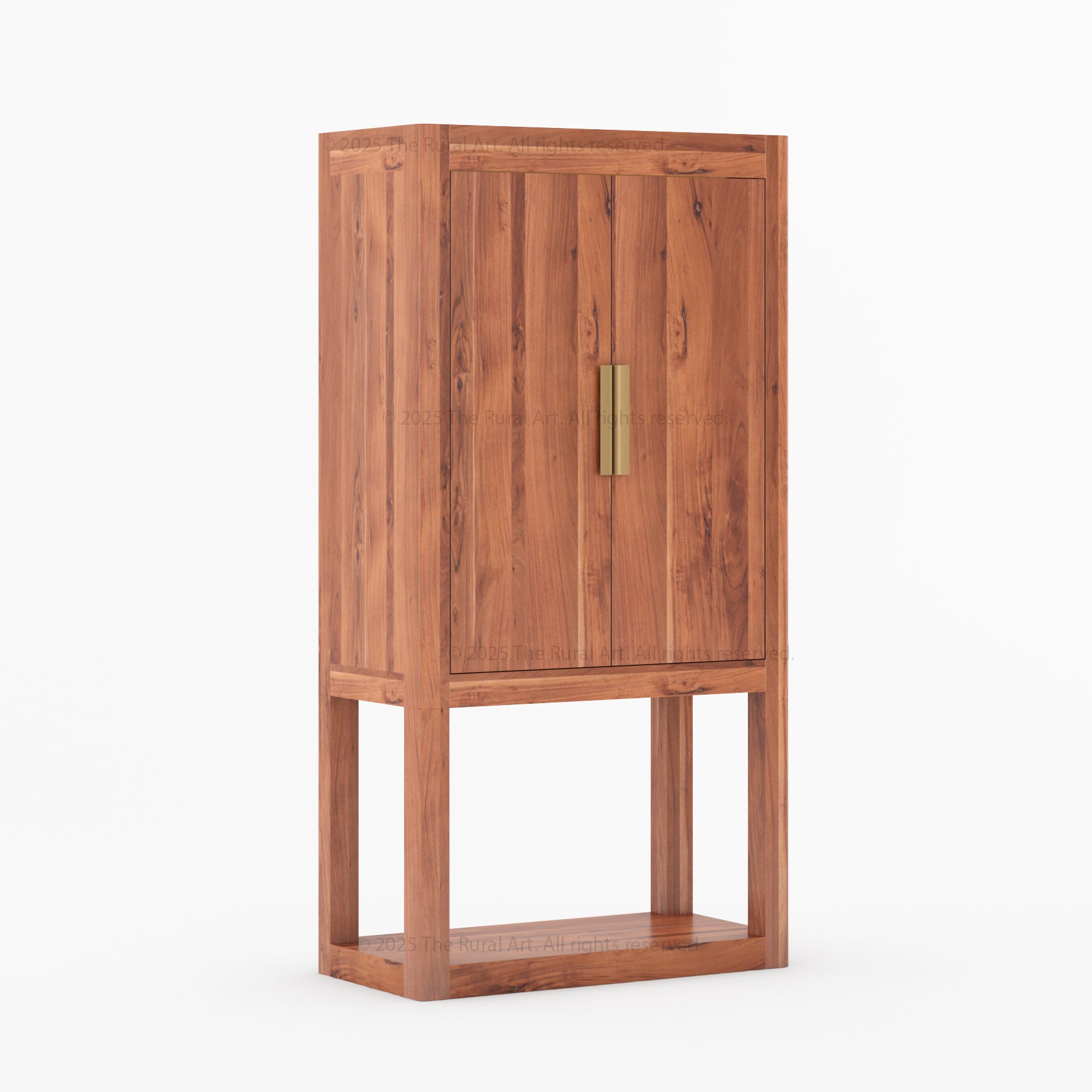 Aspen Modern Solid Wood Wine Bar Cabinet with Open Base