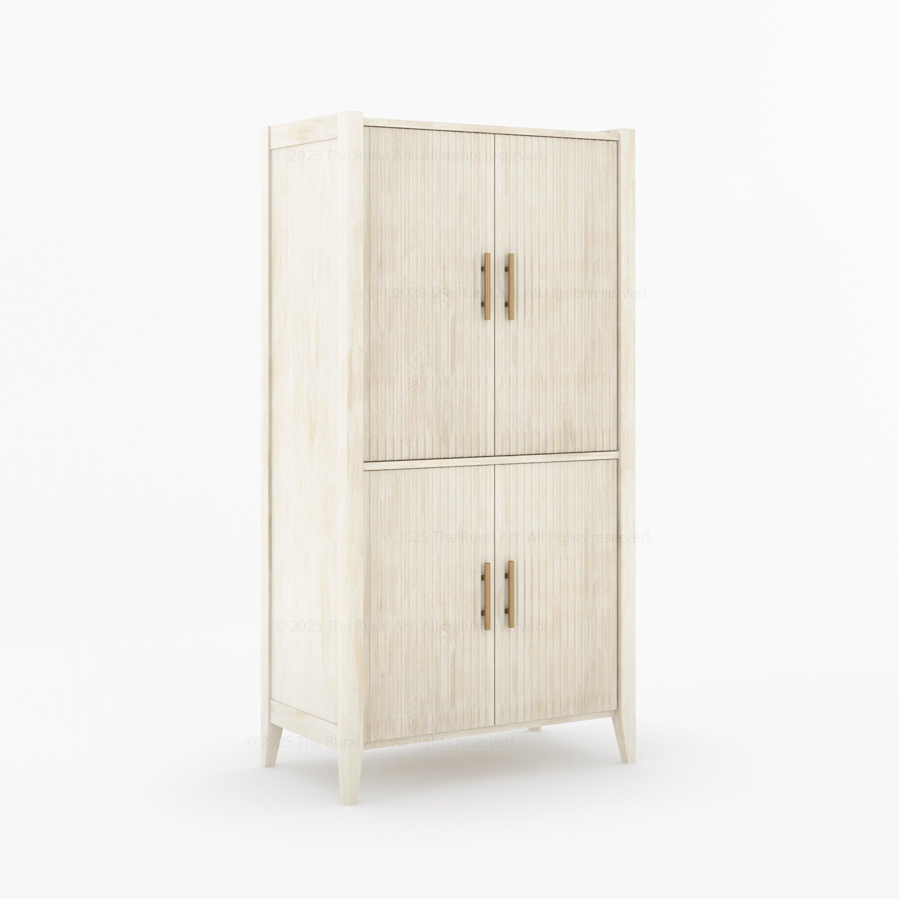 Monarch Tall Bar Cabinet in Solid Wood with Glass-Back Display