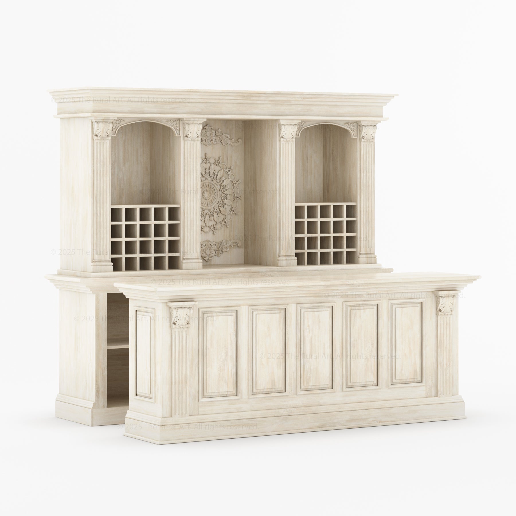 Napa Valley Grandeur Wine Bar Hutch and Counter