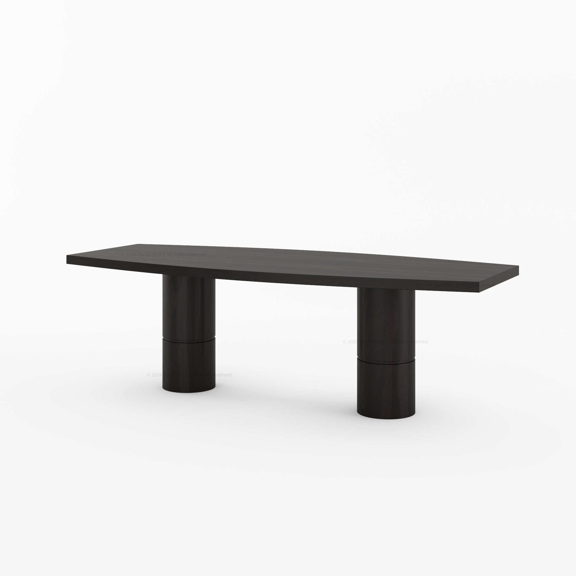 Winslow Sculpted Solid Wood Dining Table with Dual Pedestal Base