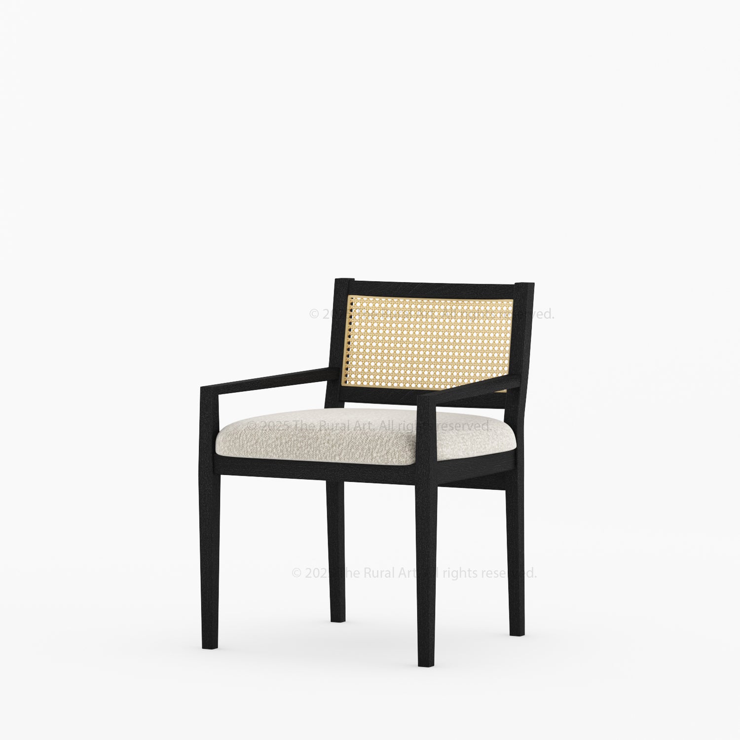 Salisbury Cane Back Upholstered Dining Chair – Solid Wood Frame