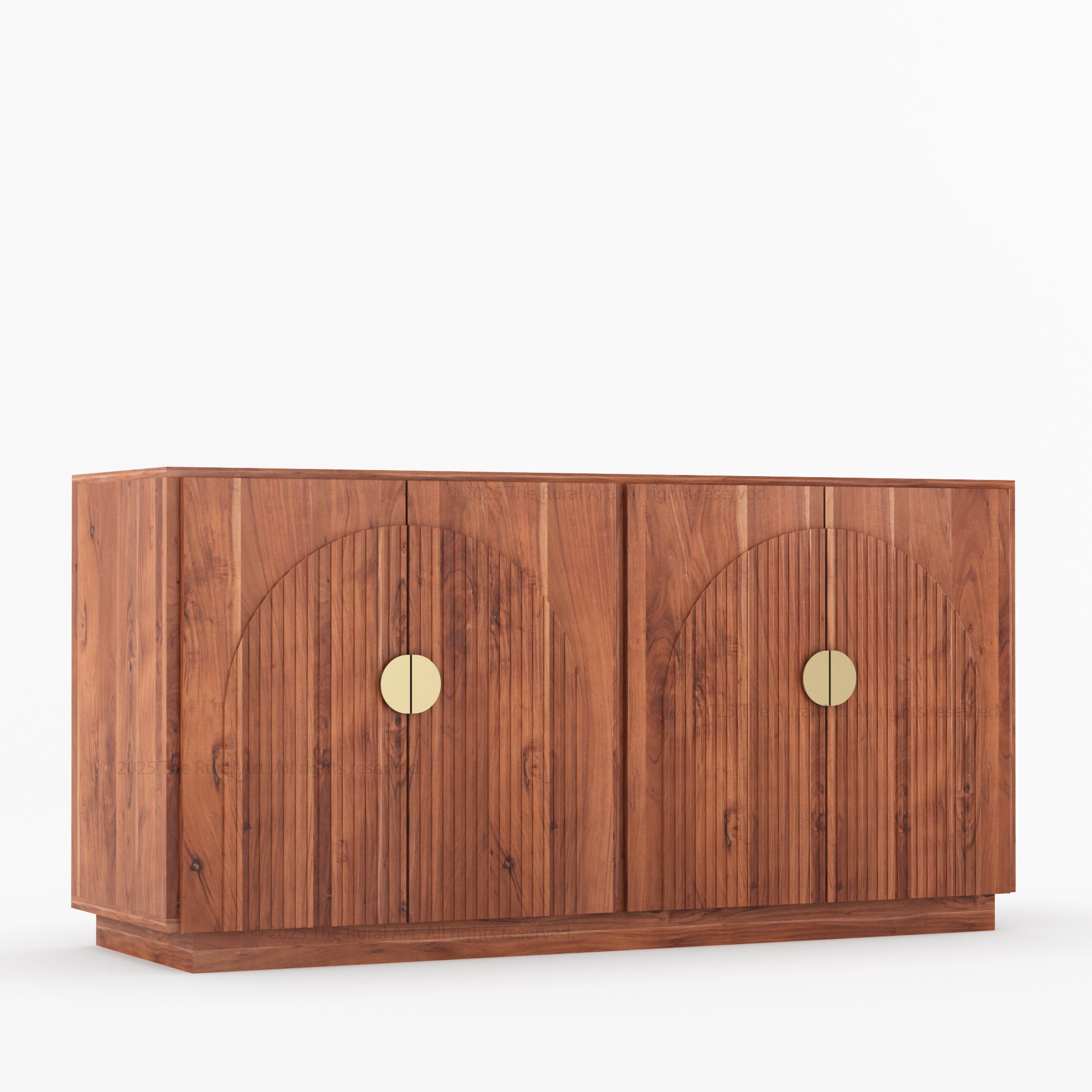 Clifton Fluted Arc-Front Solid Wood Wine Bar Sideboard
