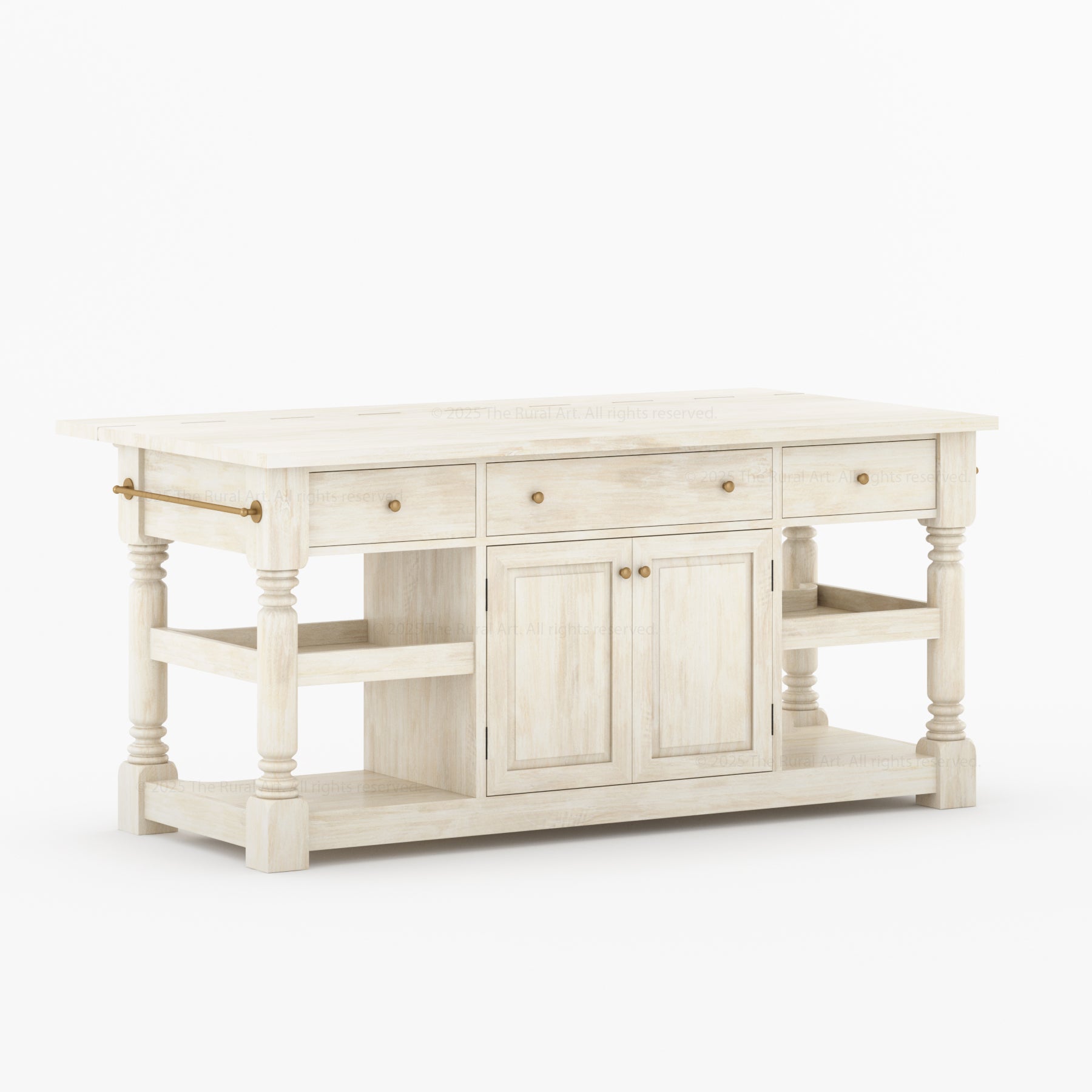 Davidson Solid Wood Drop-Leaf Kitchen Island With Optional Stools