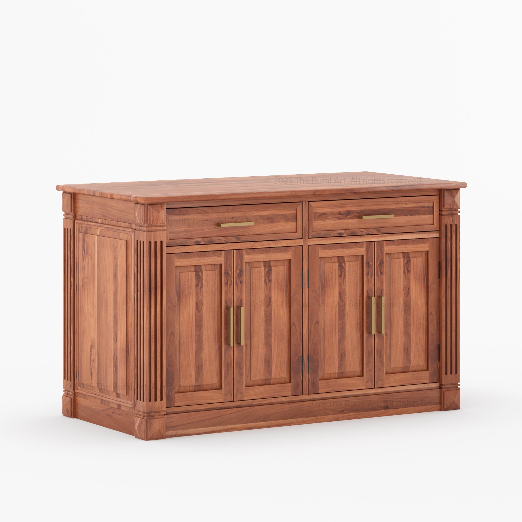 Rochester Solid Wood Classic Black Kitchen Island with Storage