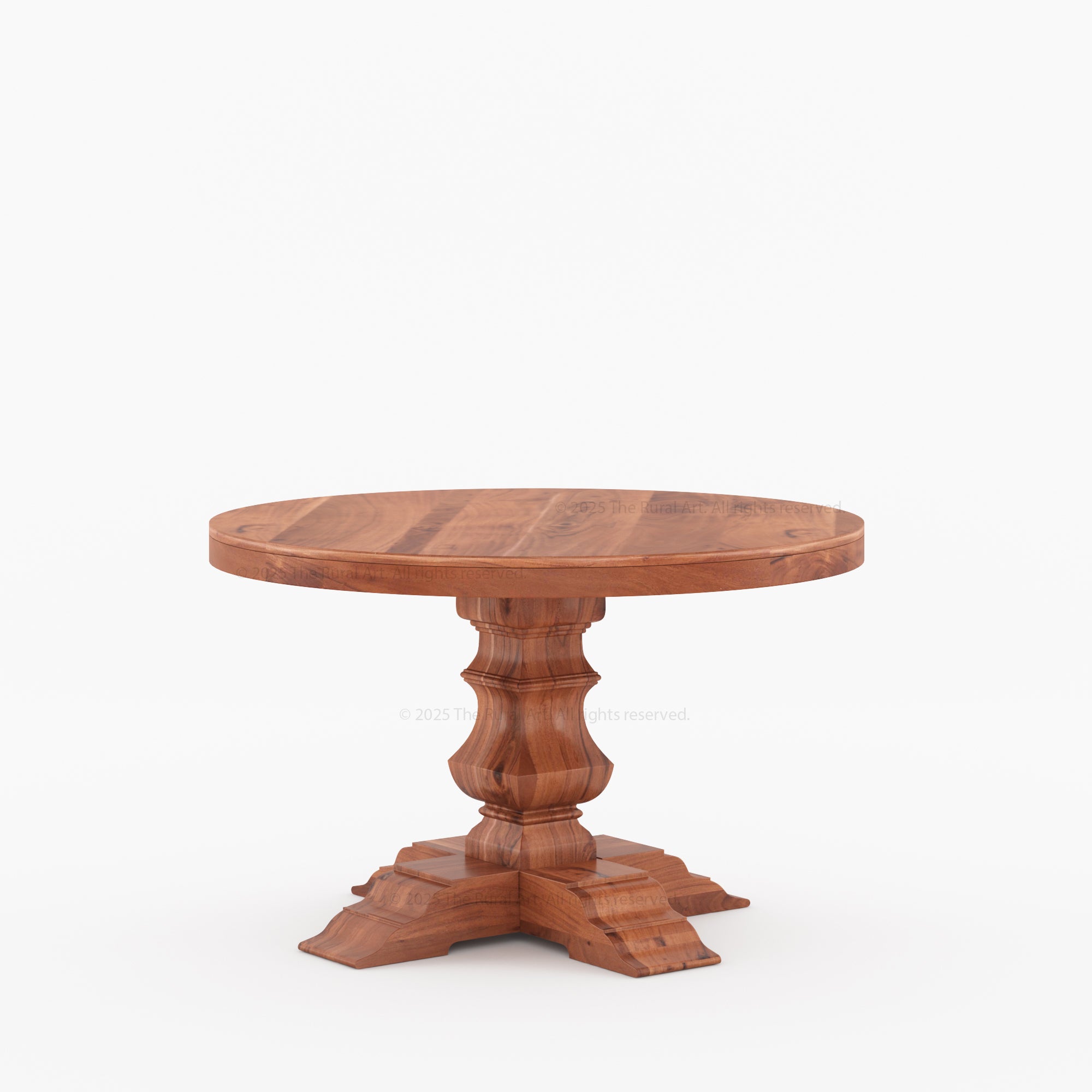 Benton Round Pedestal Dining Table Made of Solid Indian Rosewood