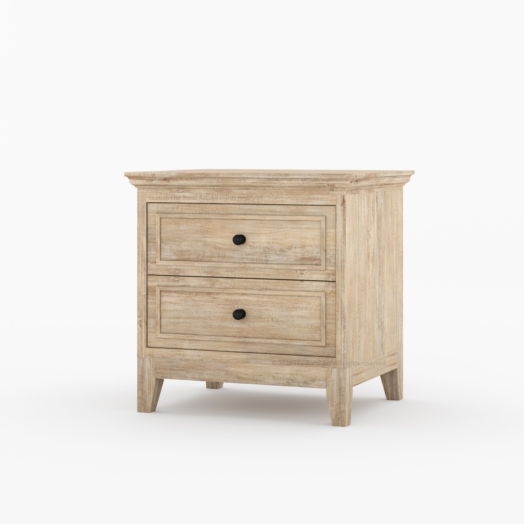 Anniston Solid Wood Nightstand with 2 Drawers