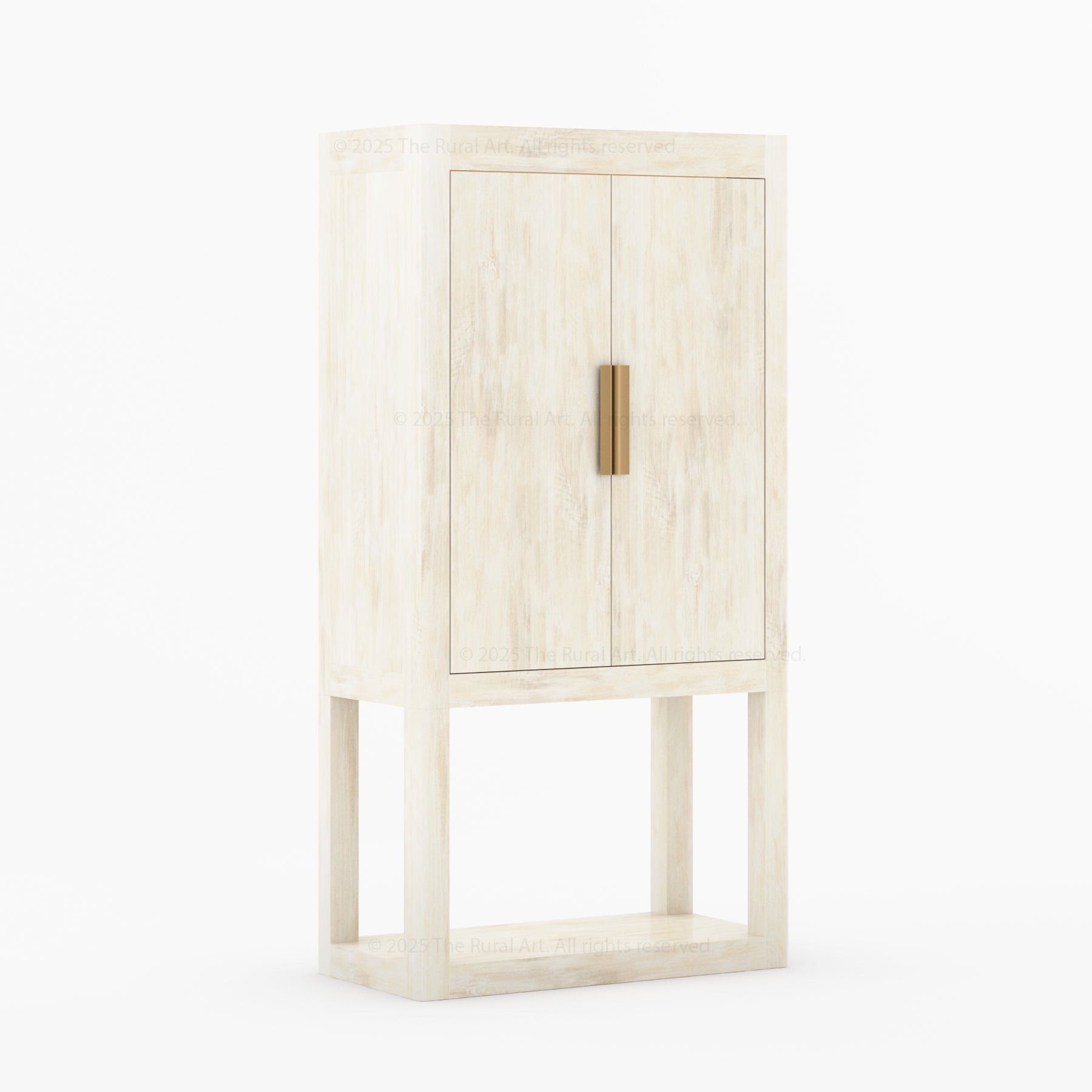 Aspen Modern Solid Wood Wine Bar Cabinet with Open Base