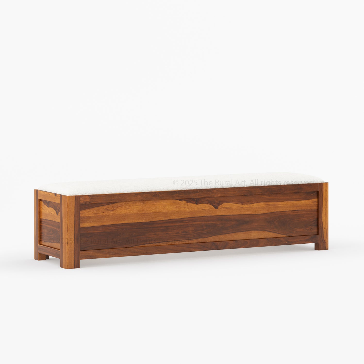 Beverly Bedside Bench | Solid Wood Frame with Upholstered Seat
