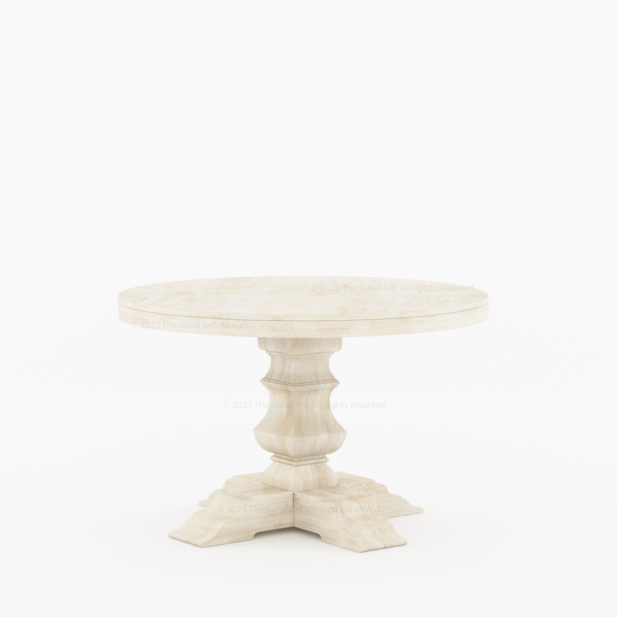 Benton Round Pedestal Dining Table Made of Solid Indian Rosewood