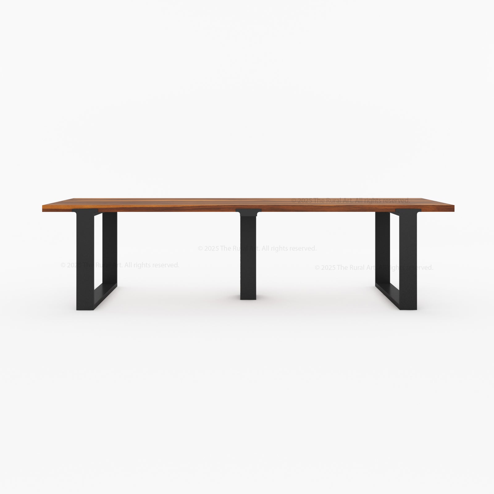 Ashland Solid Wood Dining Table with Metal U-Legs Industrial Modern