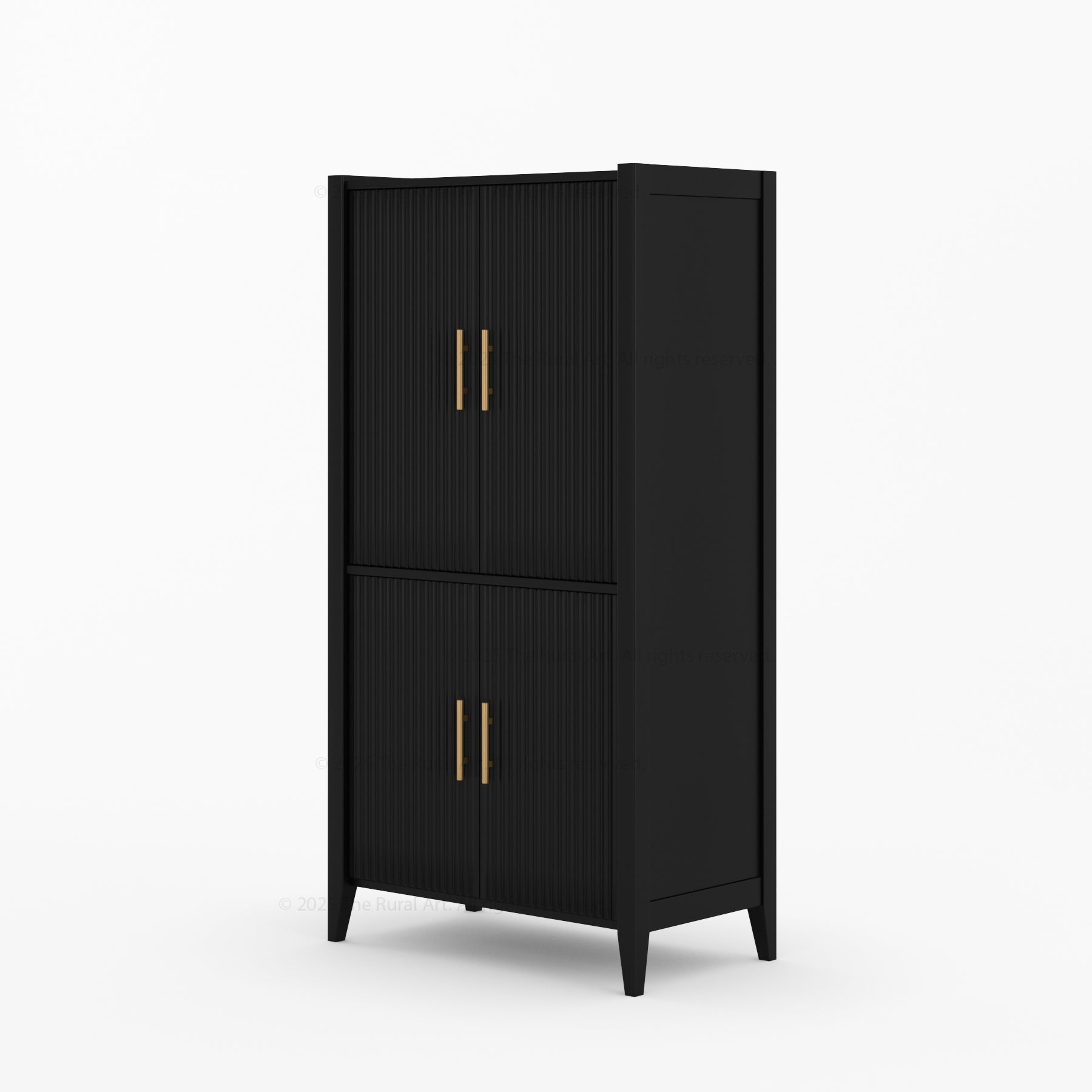 Monarch Tall Bar Cabinet in Solid Wood with Glass-Back Display