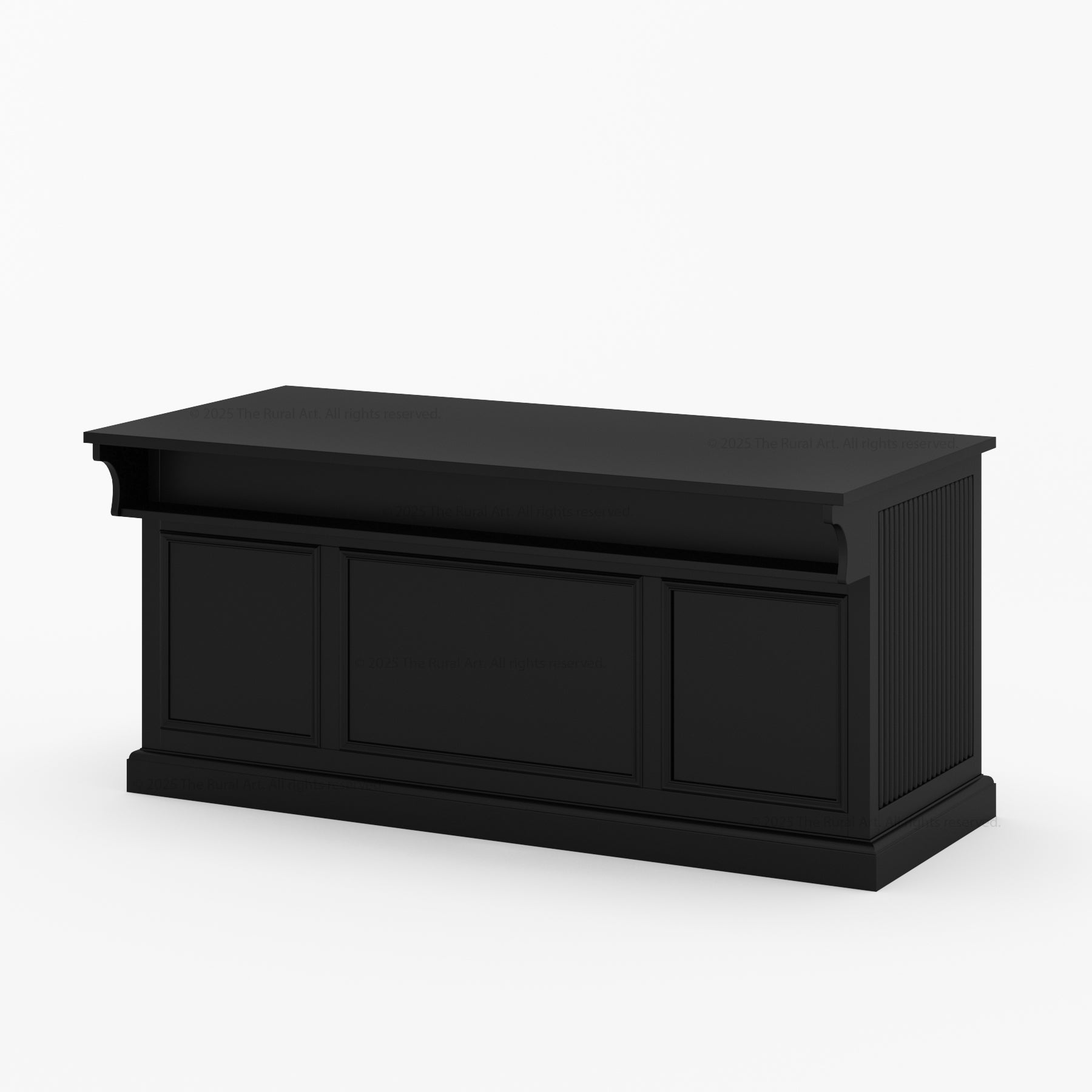 Sonoma Solid Wood Kitchen Island with Fluted Panel