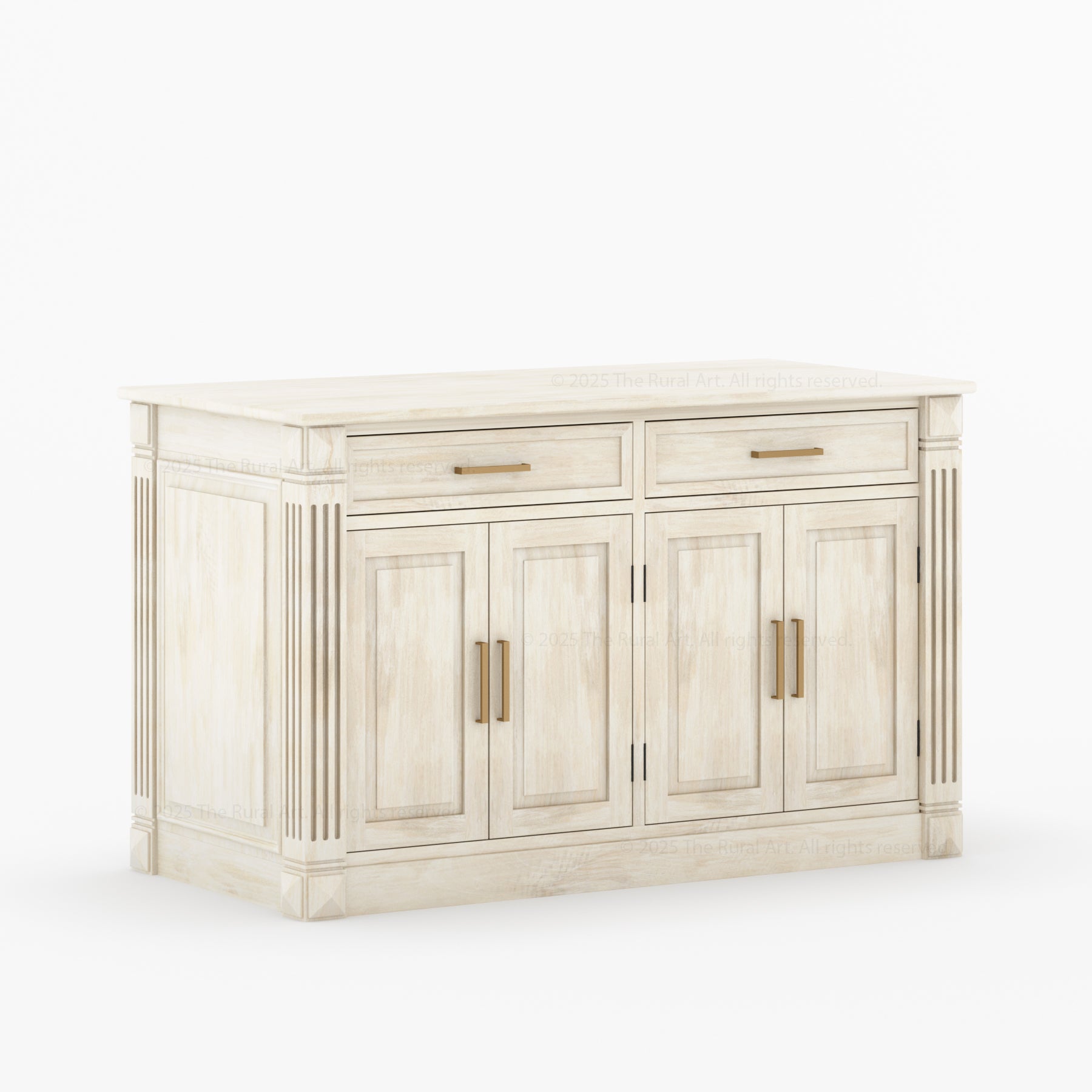 Rochester Solid Wood Classic Black Kitchen Island with Storage