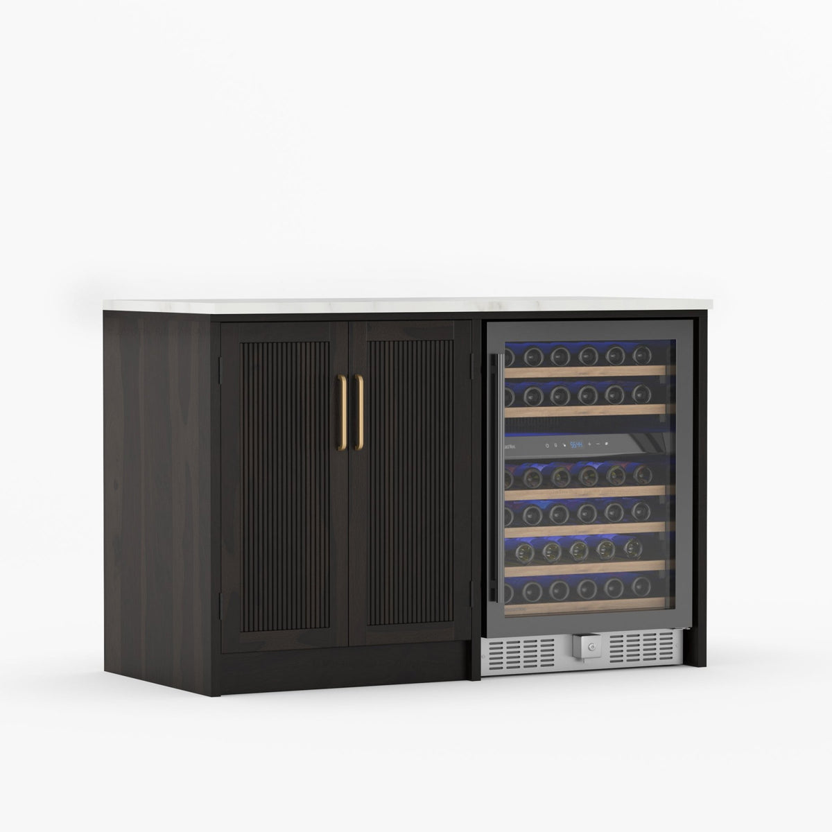 Fresno Modern Solid Wood Wine Bar Cabinet with Fridge Cutout