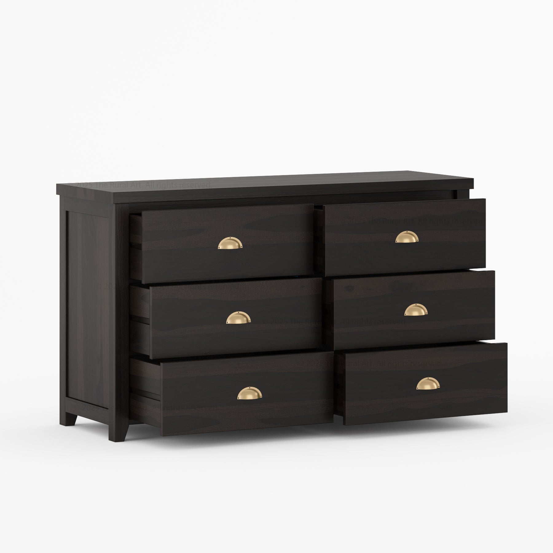 Baytown Rustic Solid Wood Bedroom Dresser with 6 Drawer