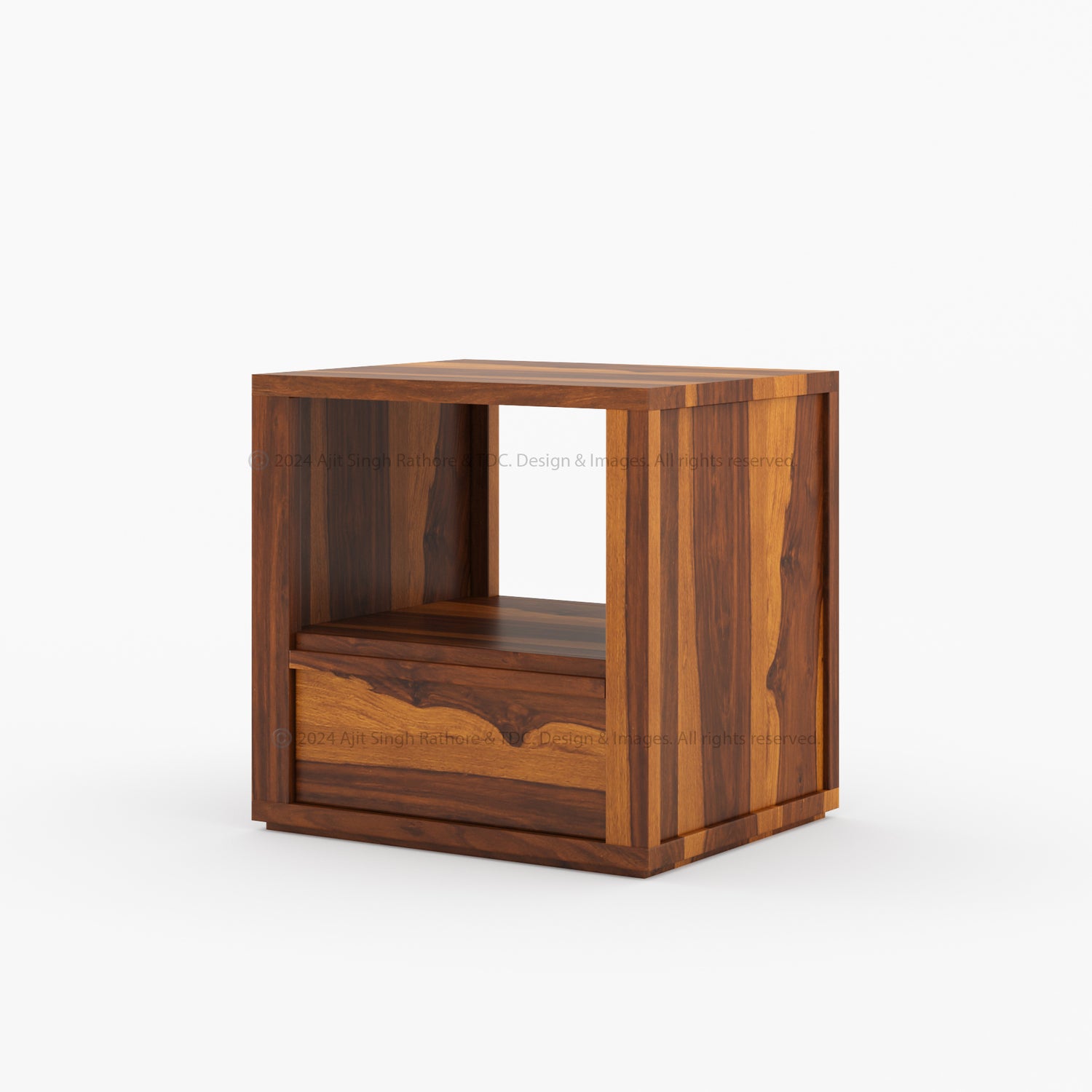 San Marino Solid Wood Nightstand with Drawer