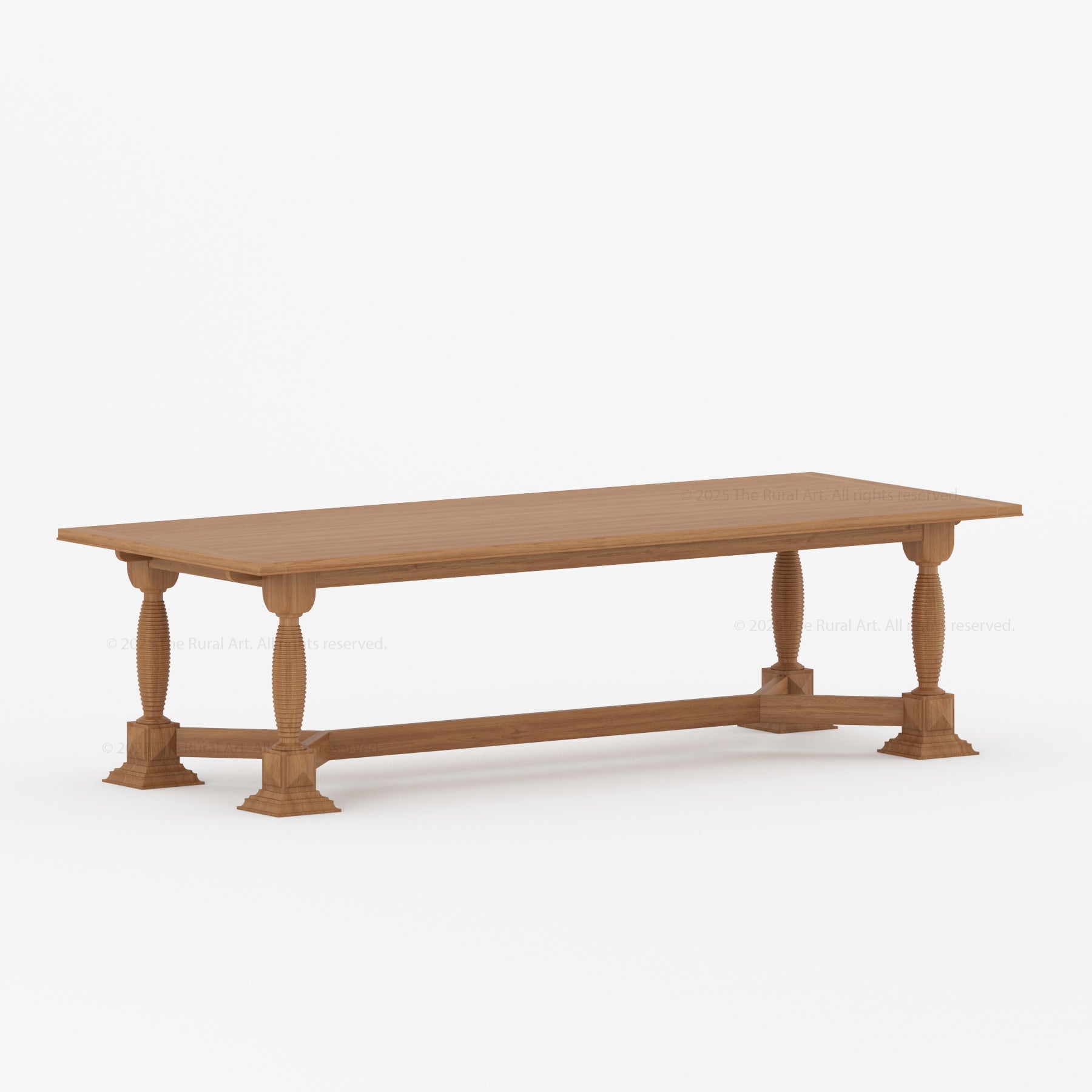 Monterey Turned-Leg Solid Wood Rectangle Dining Table