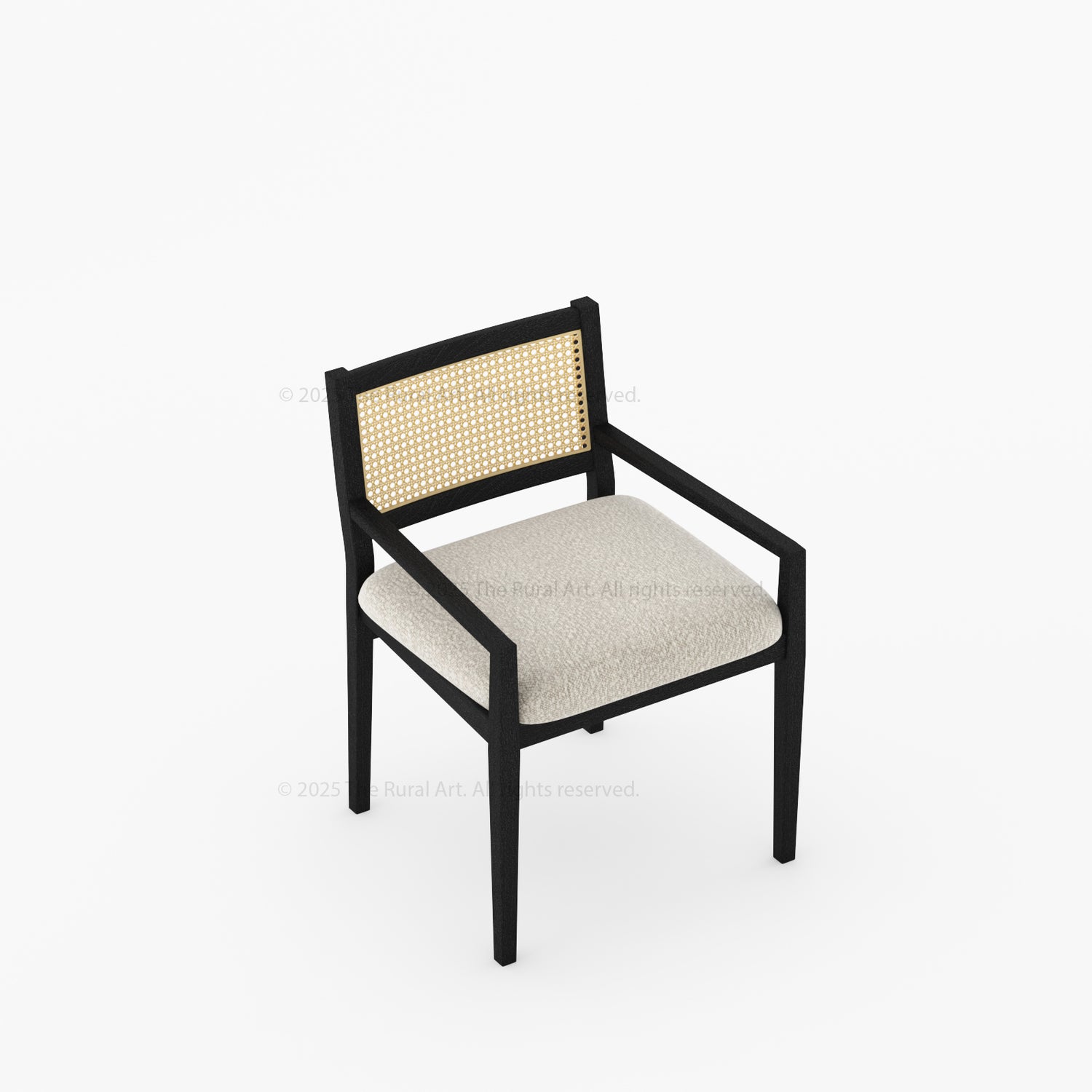 Salisbury Cane Back Upholstered Dining Chair – Solid Wood Frame