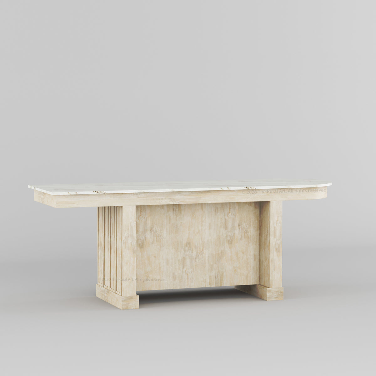 Portland Solid Wood Kitchen Island with Marble Countertop and Optional Stool Set