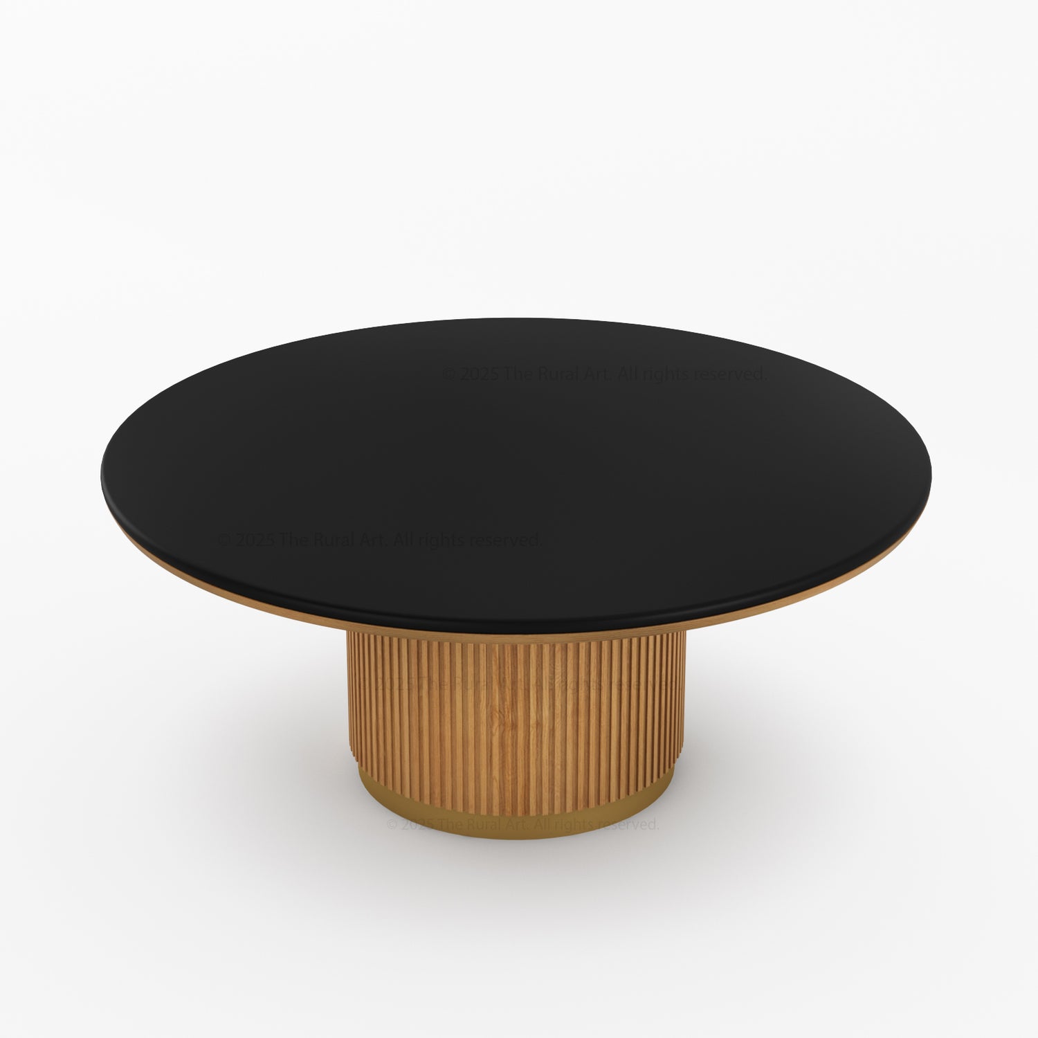 Auburn Round Dining Table with Fluted Pedestal Made in Solid Wood
