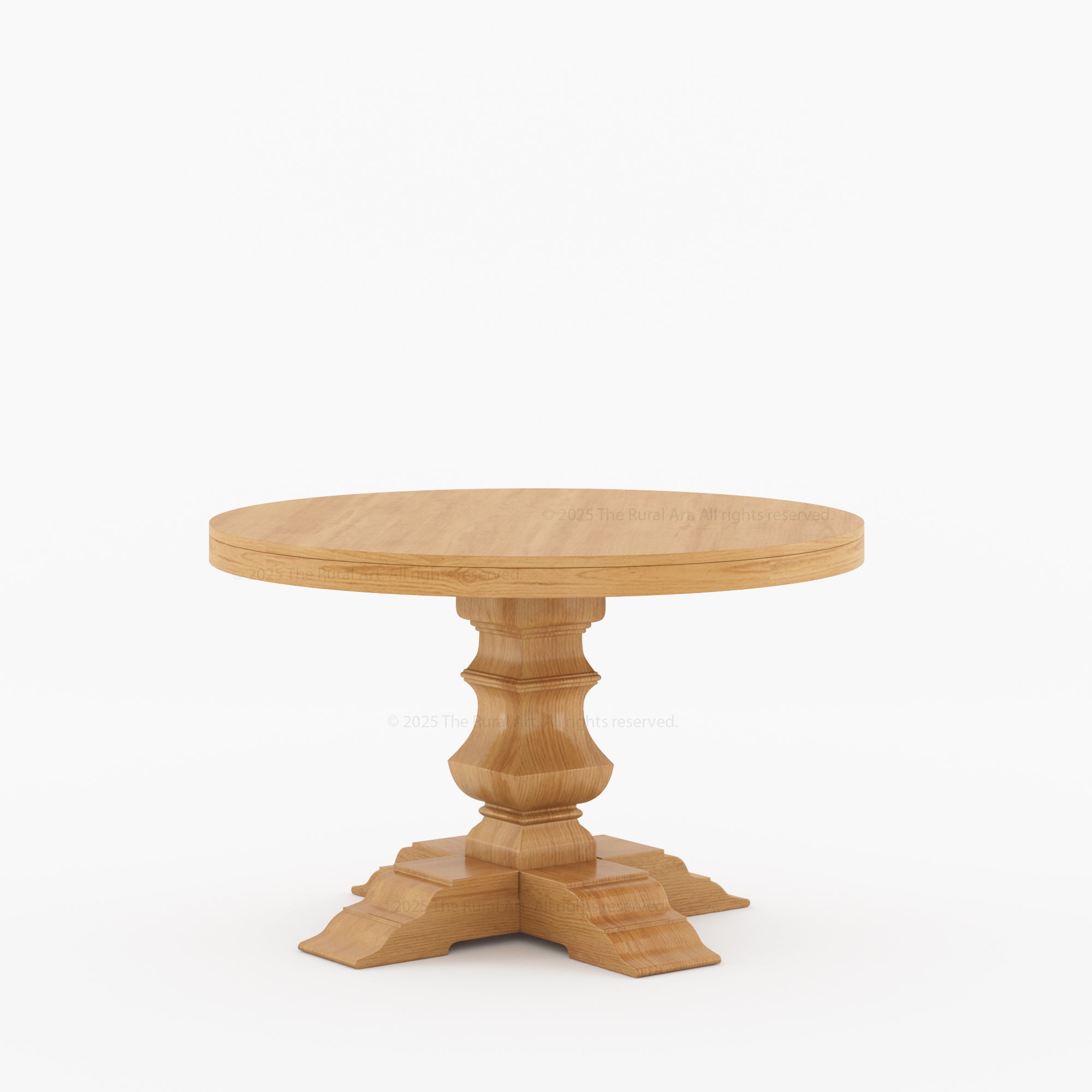 Benton Round Pedestal Dining Table Made of Solid Indian Rosewood