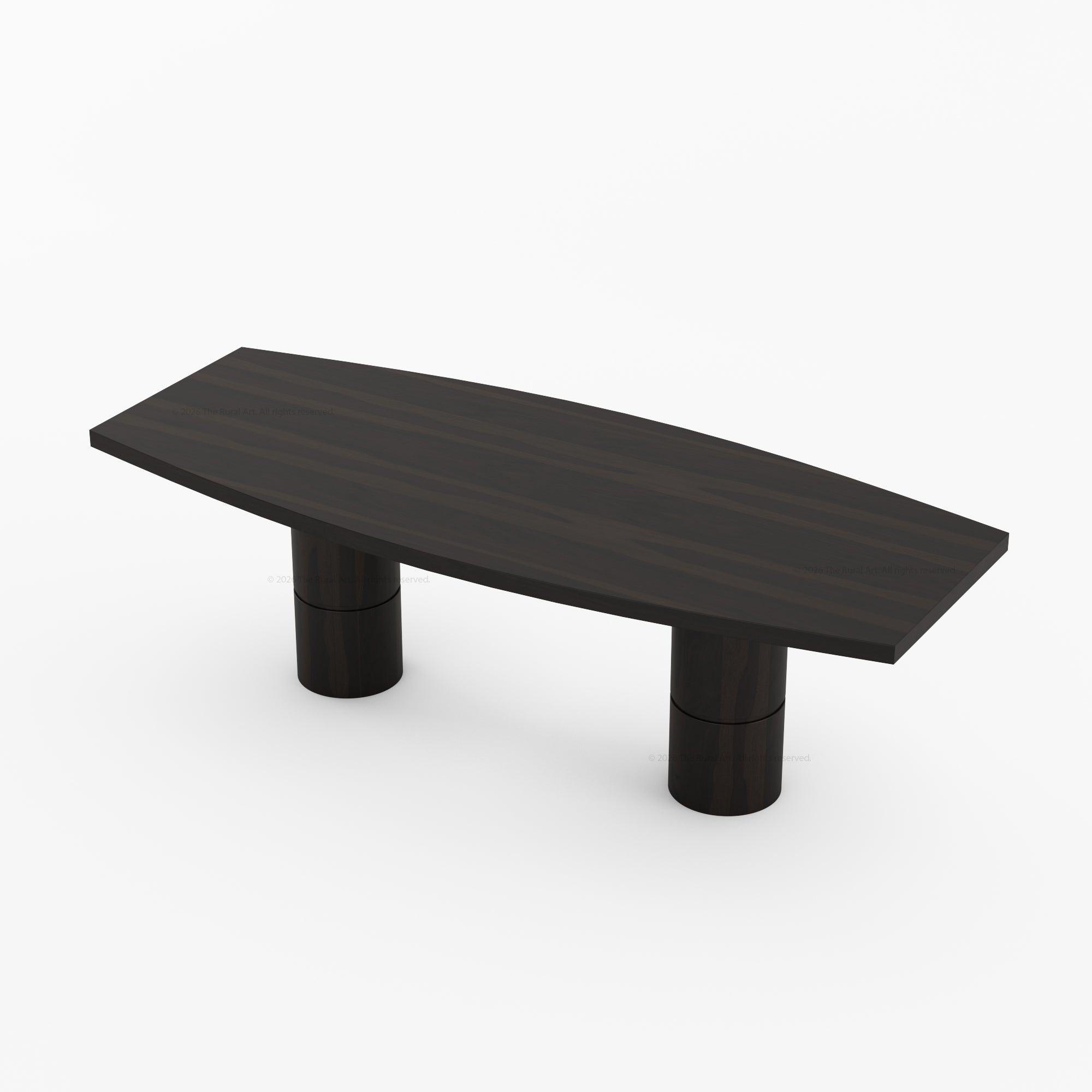 Winslow Sculpted Solid Wood Dining Table with Dual Pedestal Base