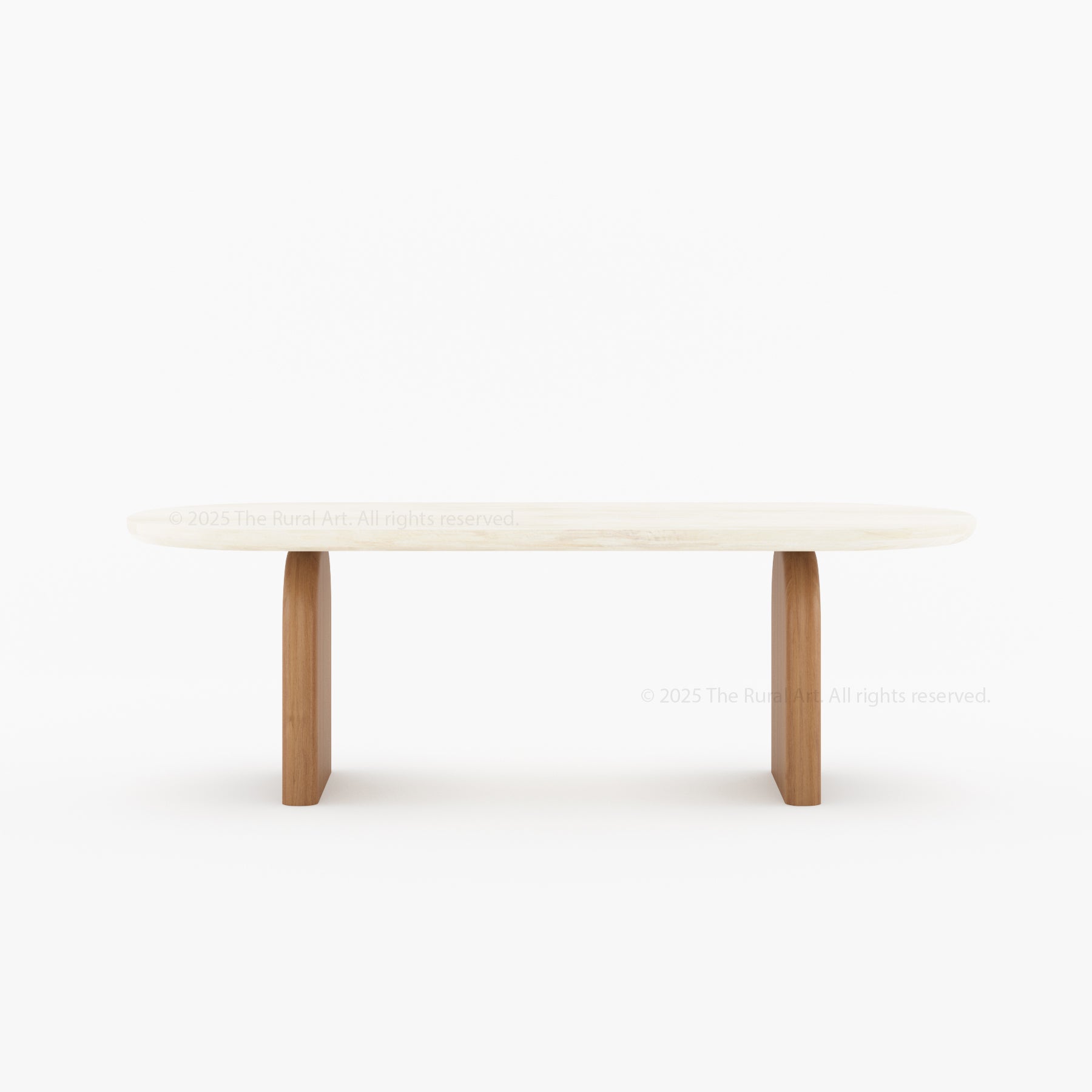 Blytheville Dual Tone Oval Dining Table with Curved Edges