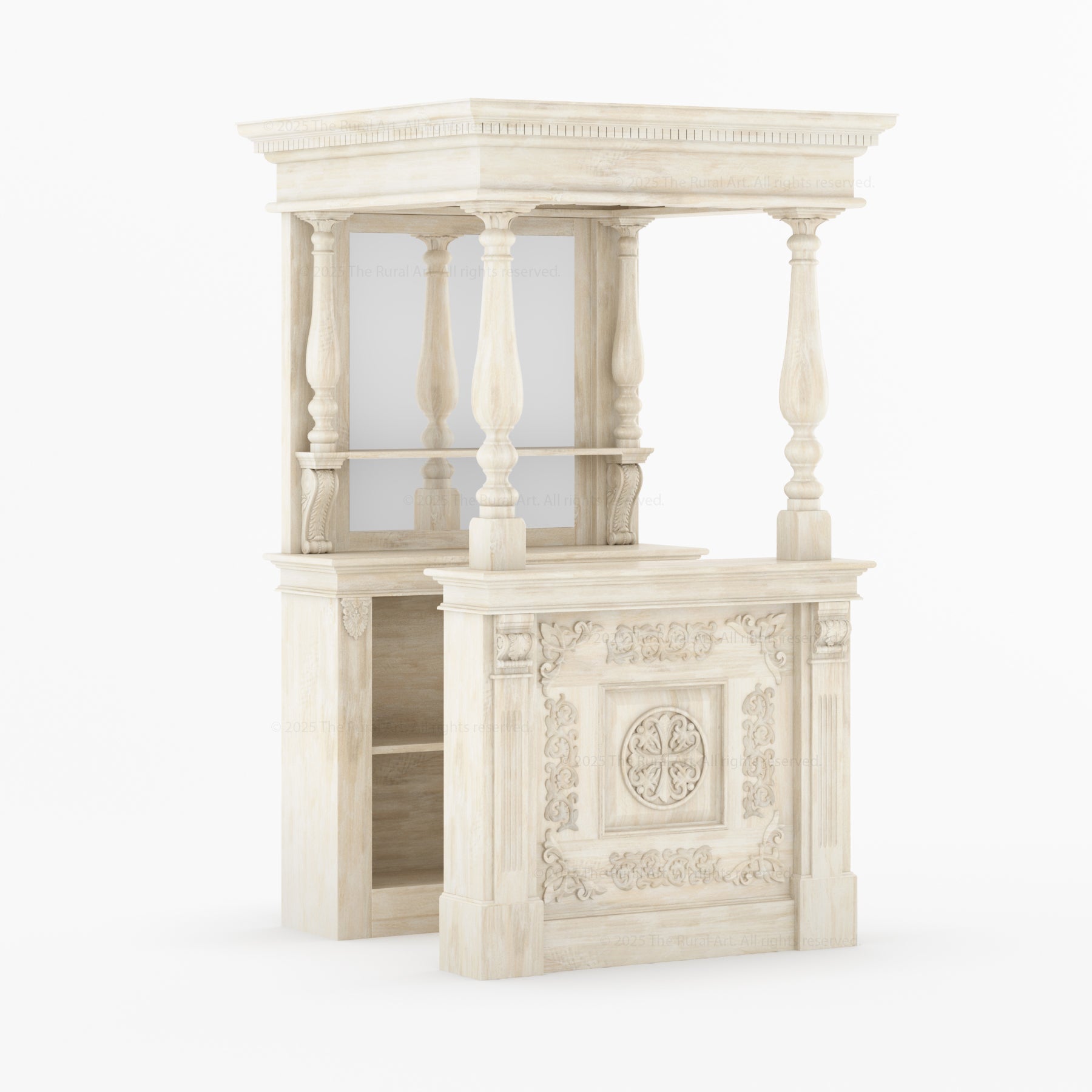 Italian Luxury Ornate Carved Wine Bar - Made in Italy