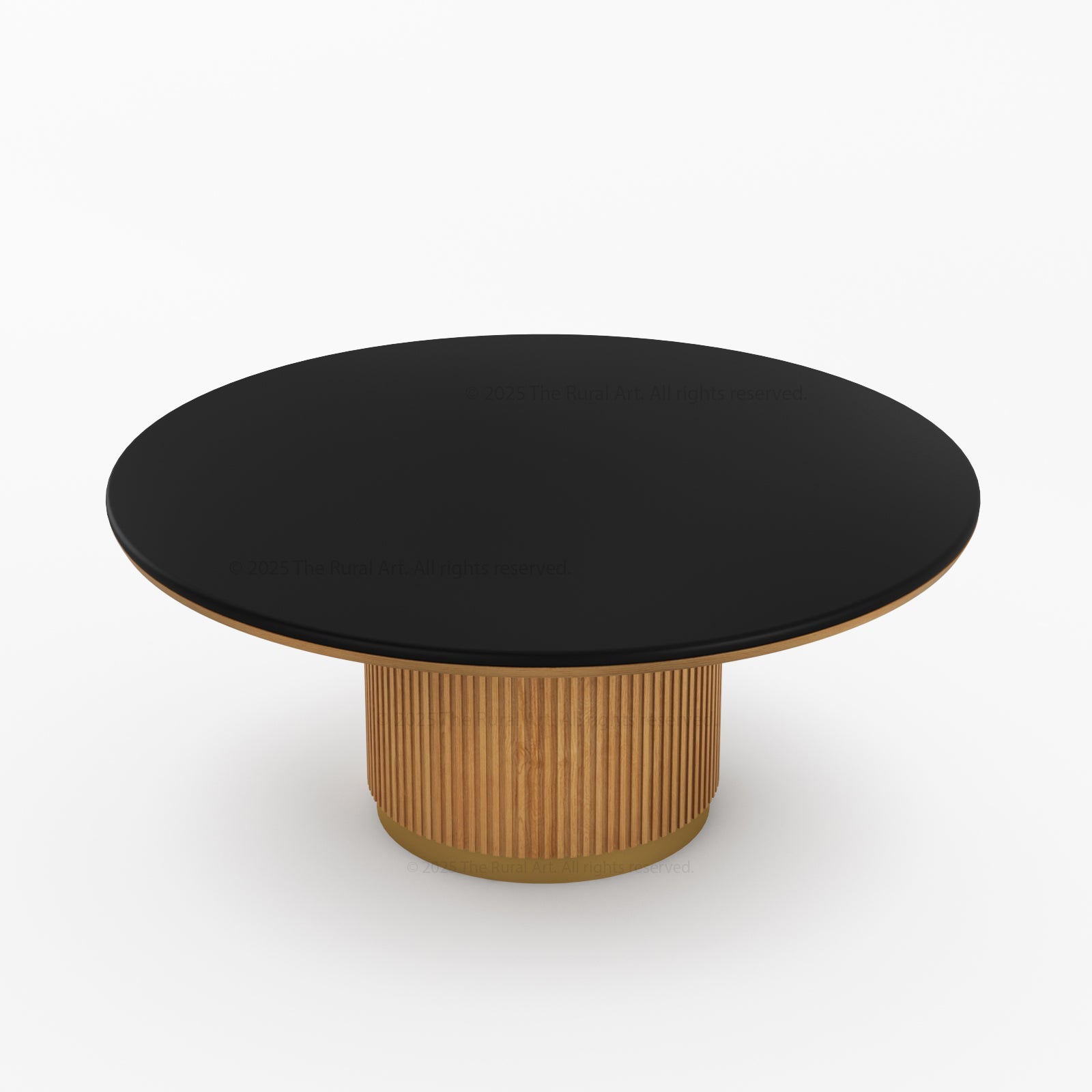 Auburn Fluted Round Dining Table and Chair Set Made of Solid Wood