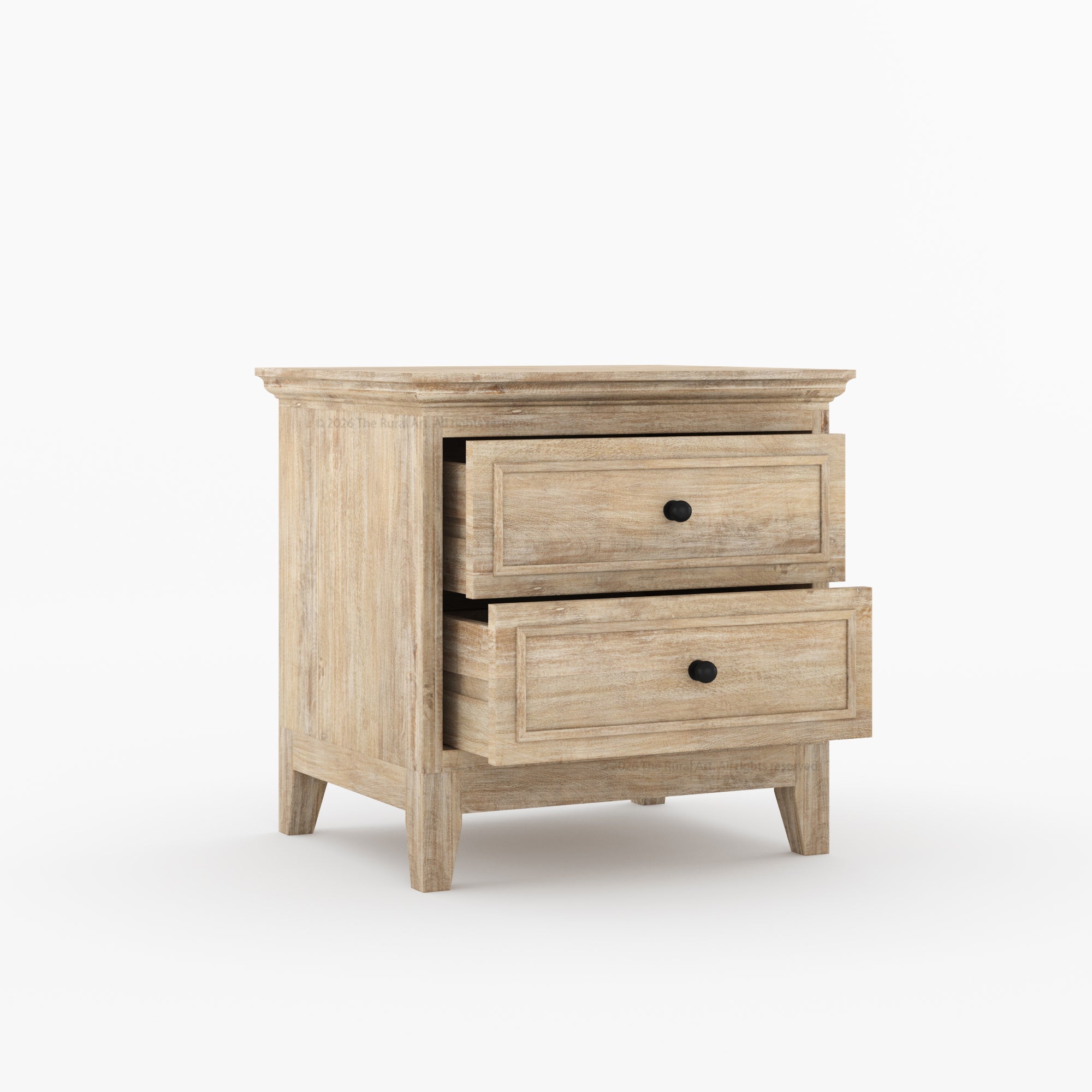 Anniston Solid Wood Nightstand with 2 Drawers