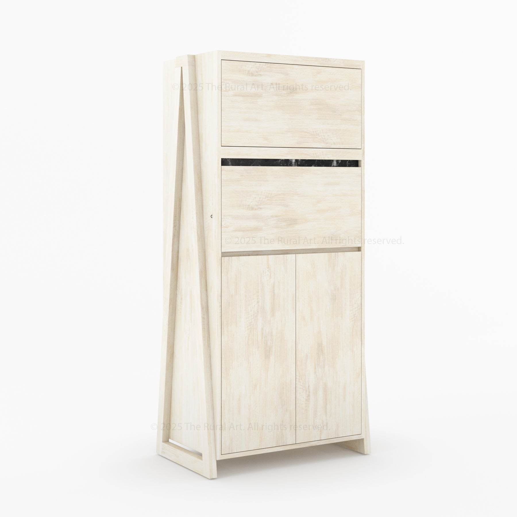 Beckley Solid Wood Revolving Wine Bar Cabinet