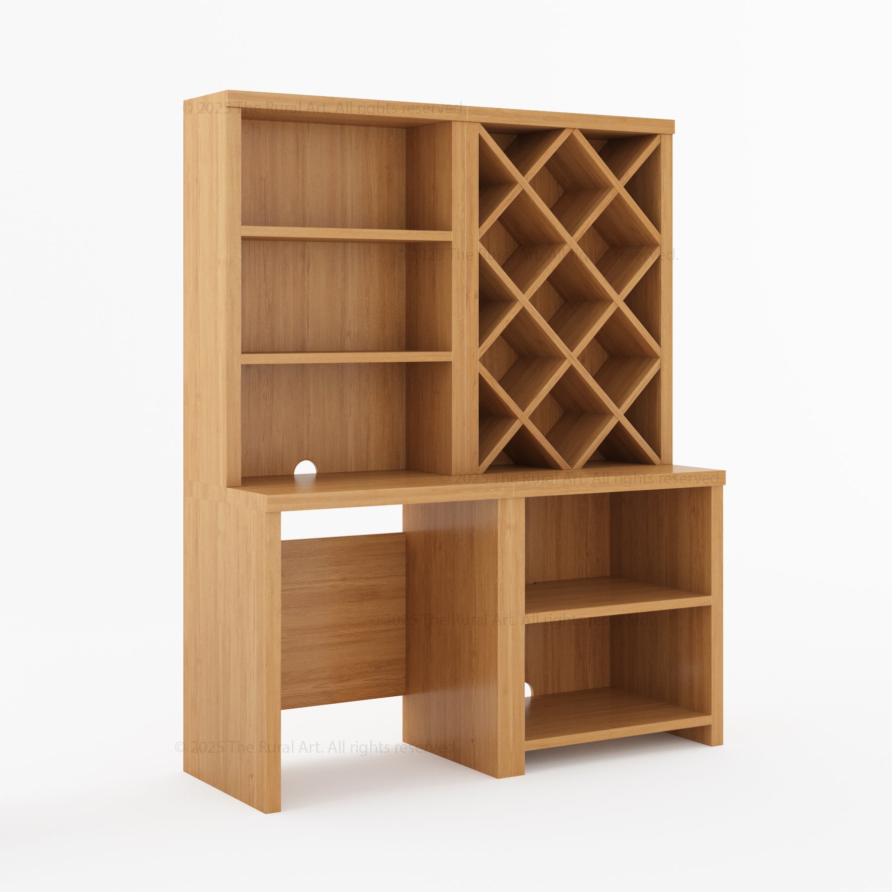 Modena Modular Wine Bar Hutch With or Without Fridge Space