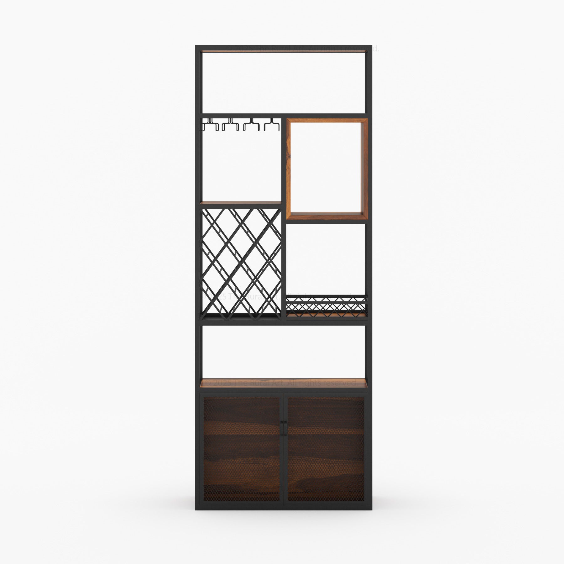 Philadelphia Modular Industrial Home Wine Bar Cabinet Rack