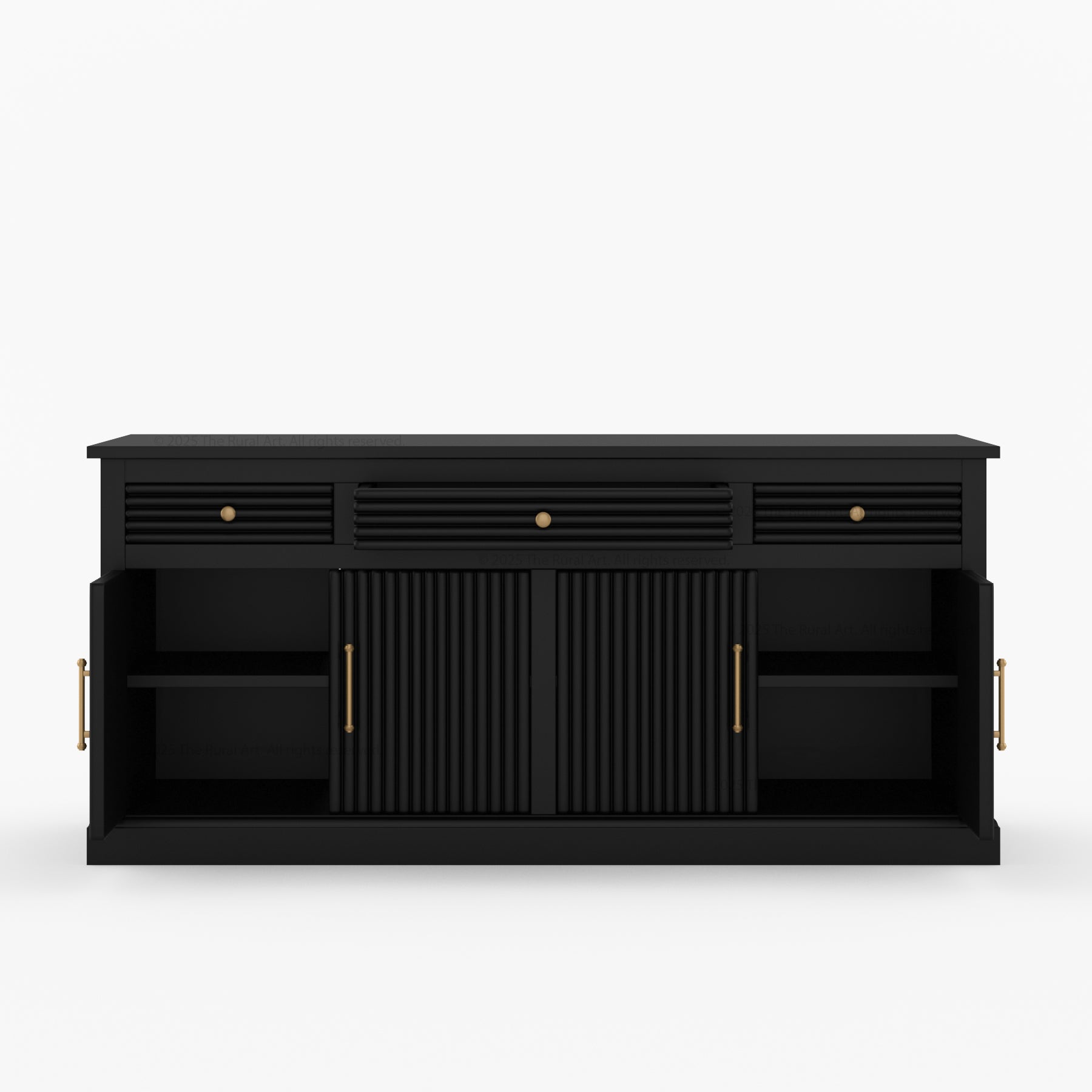 Sonoma Solid Wood Kitchen Island with Fluted Panel